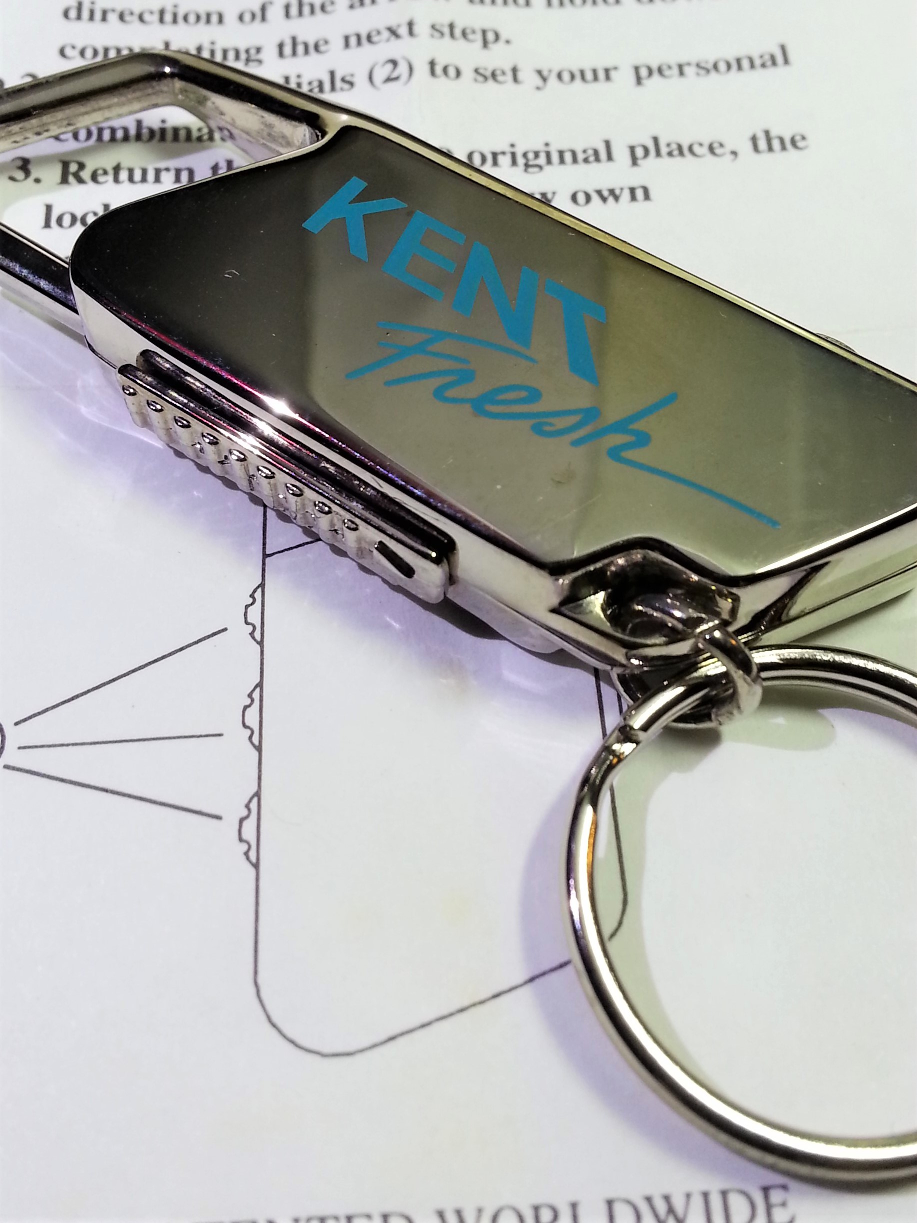 KENT Combination Luggage Lock Keychain / Bag Charm - New Unused