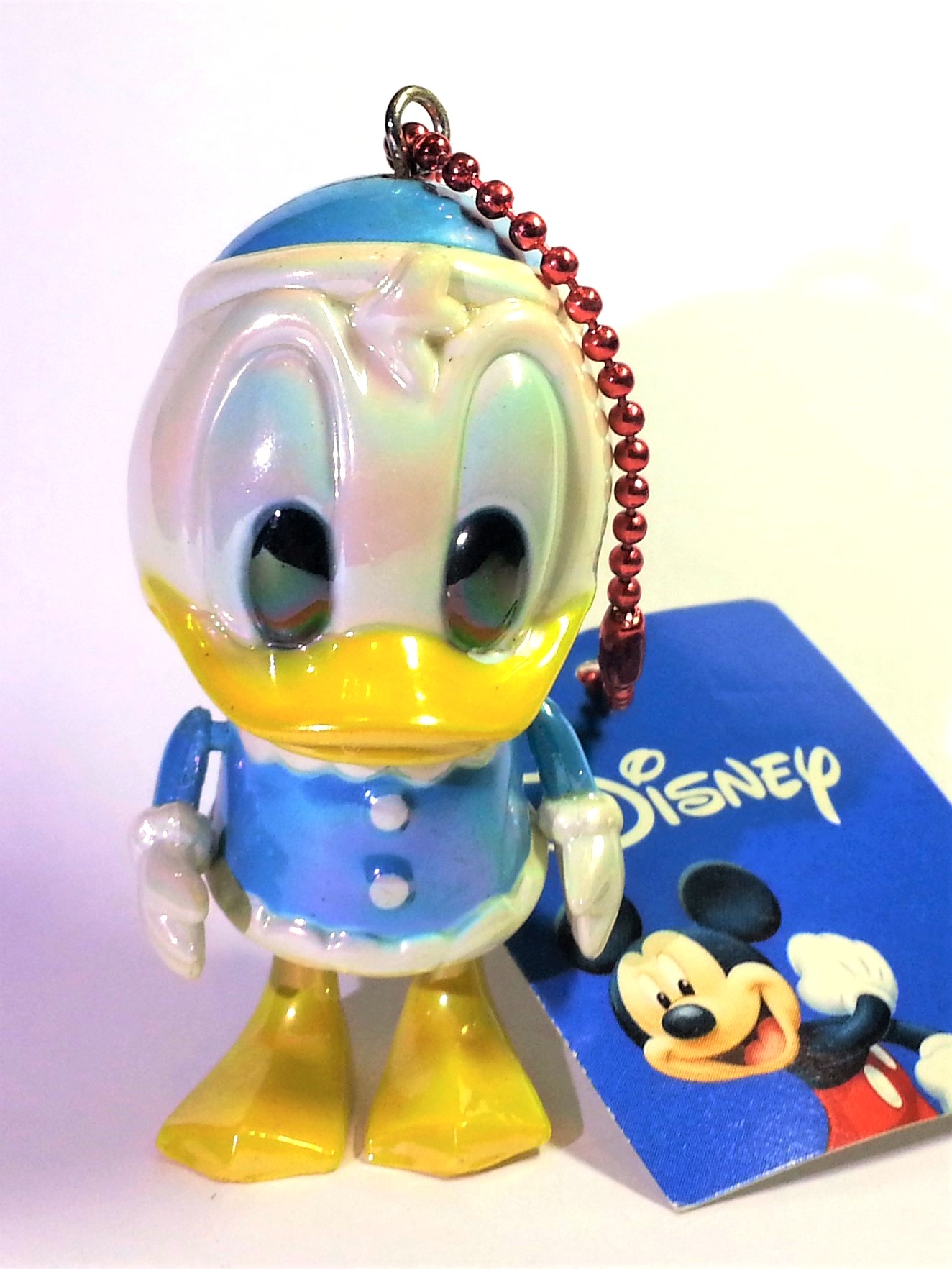 Disney Baby Donald Duck Iridescent Jointed Figure Charm Keychains - 2000s From Japan