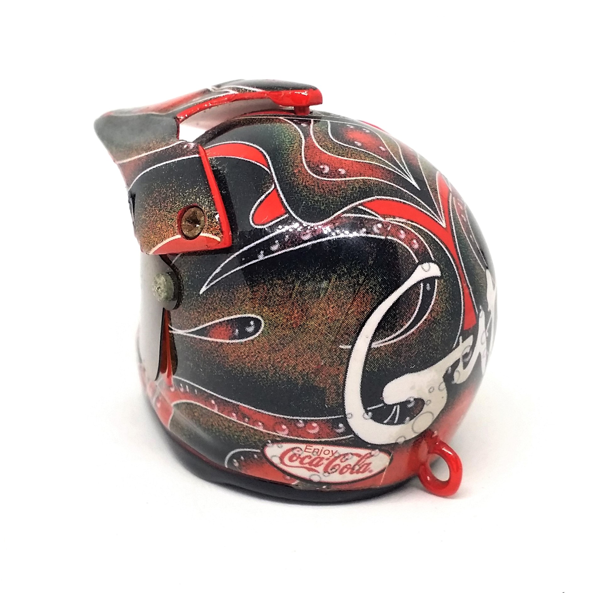 Coca Cola Mini Metal Racing Helmet Clock - 2001 Tested Works