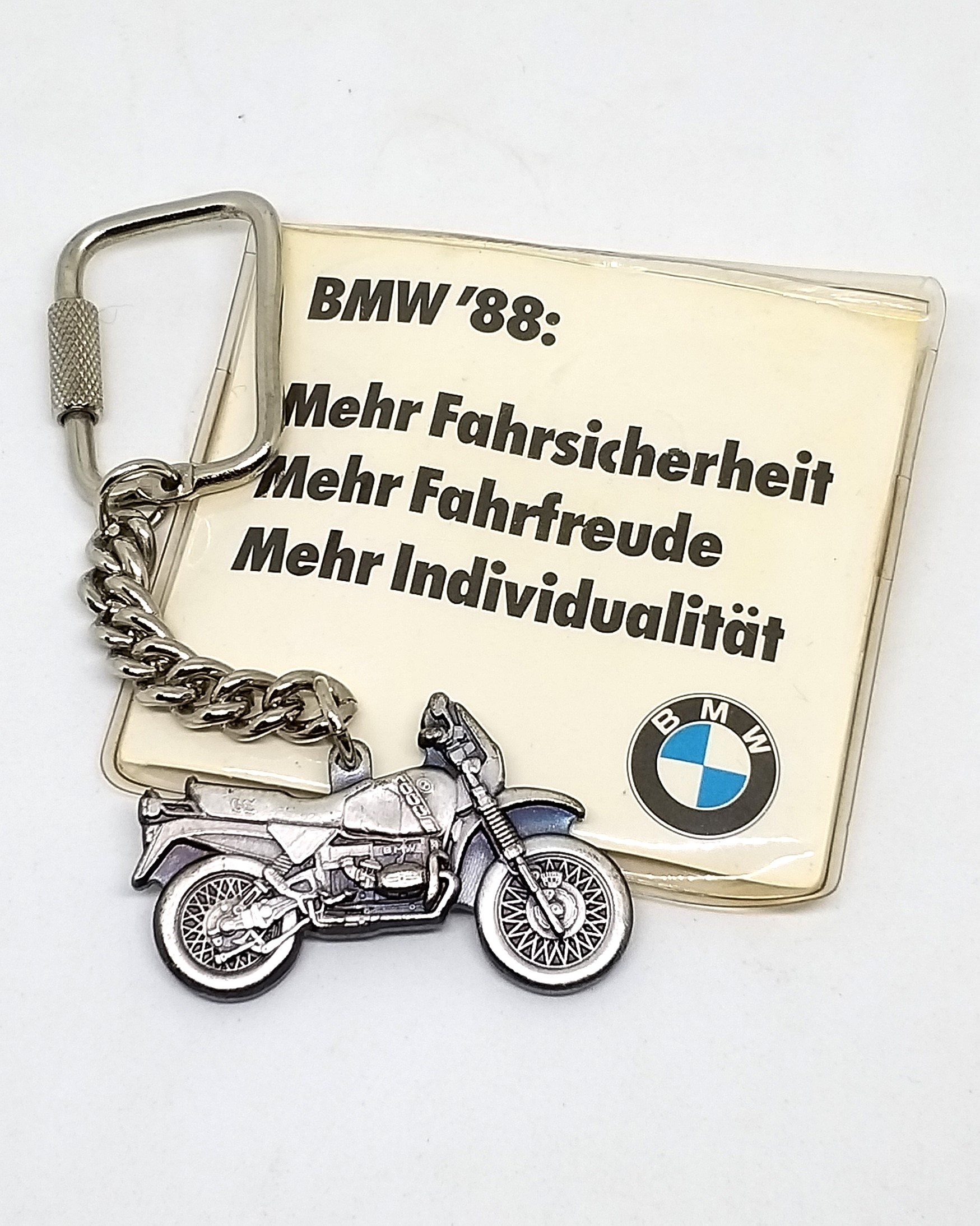 1988 BMW R100GS Motorcycle Metal Keychain Key Ring - Vintage & Rare
