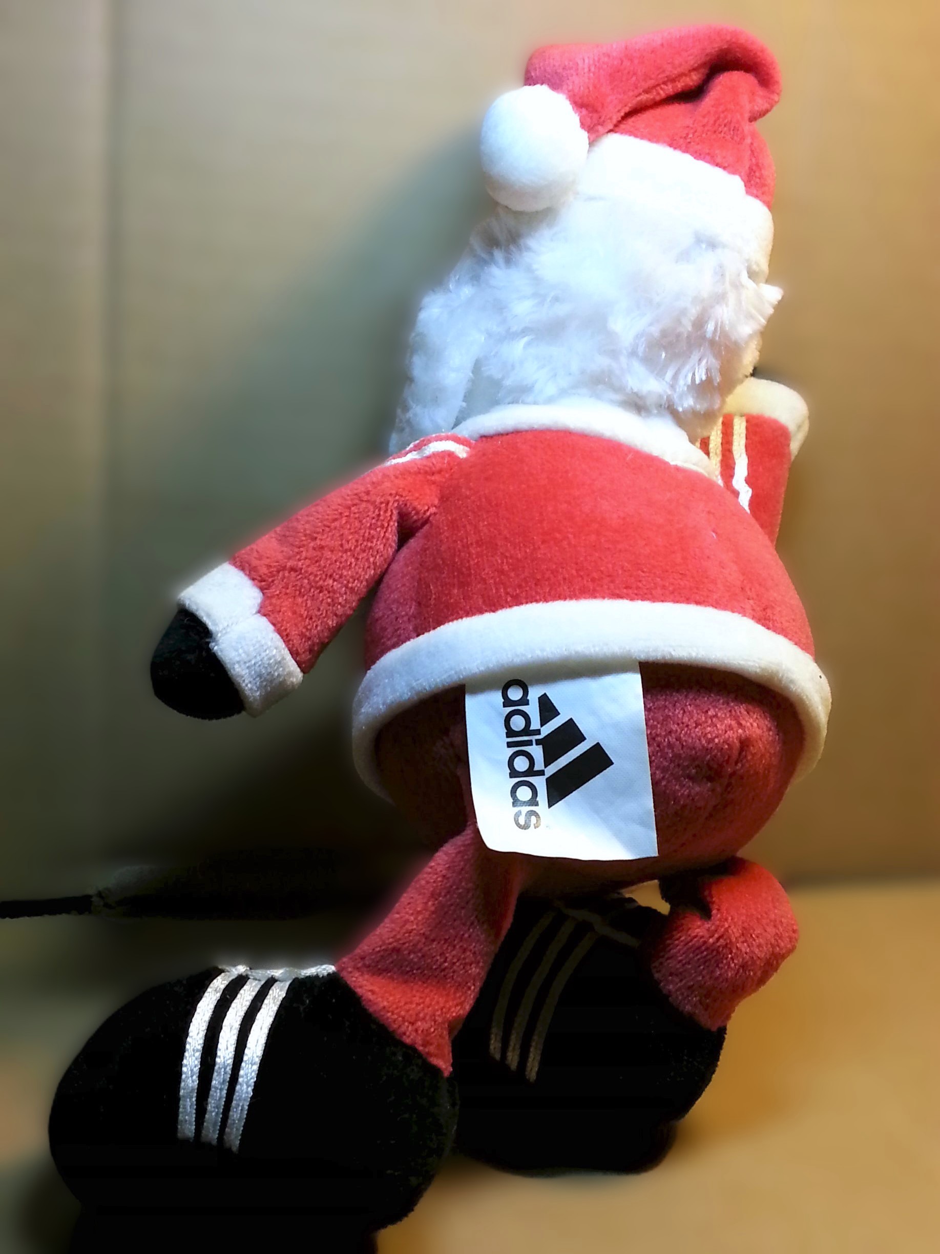 Adidas Christmas Santa Claus Plush Doll - RARE Vintage Xmas Toy