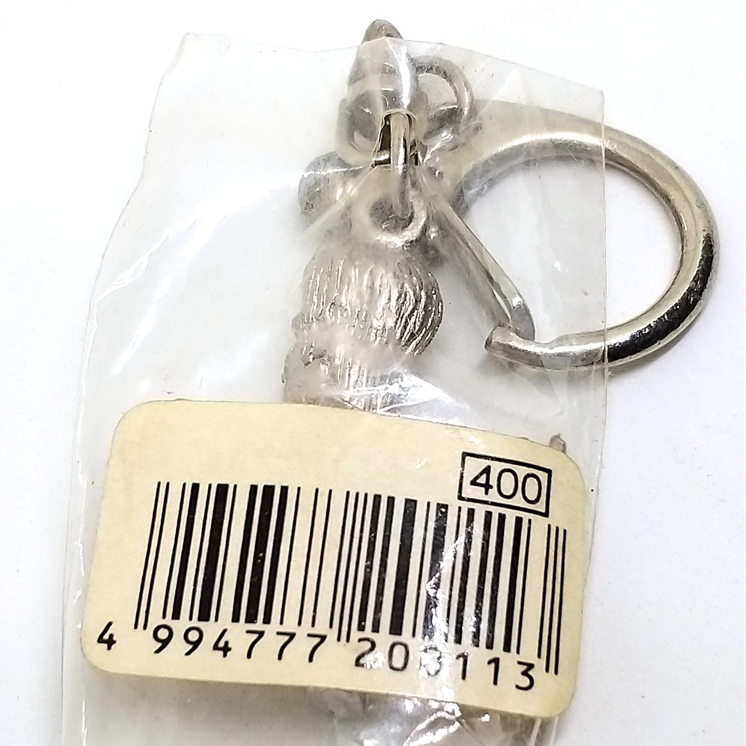 Bruce Lee Mini Figure Silver Metal Keychain Key Ring #02 - 1990s Japan Import