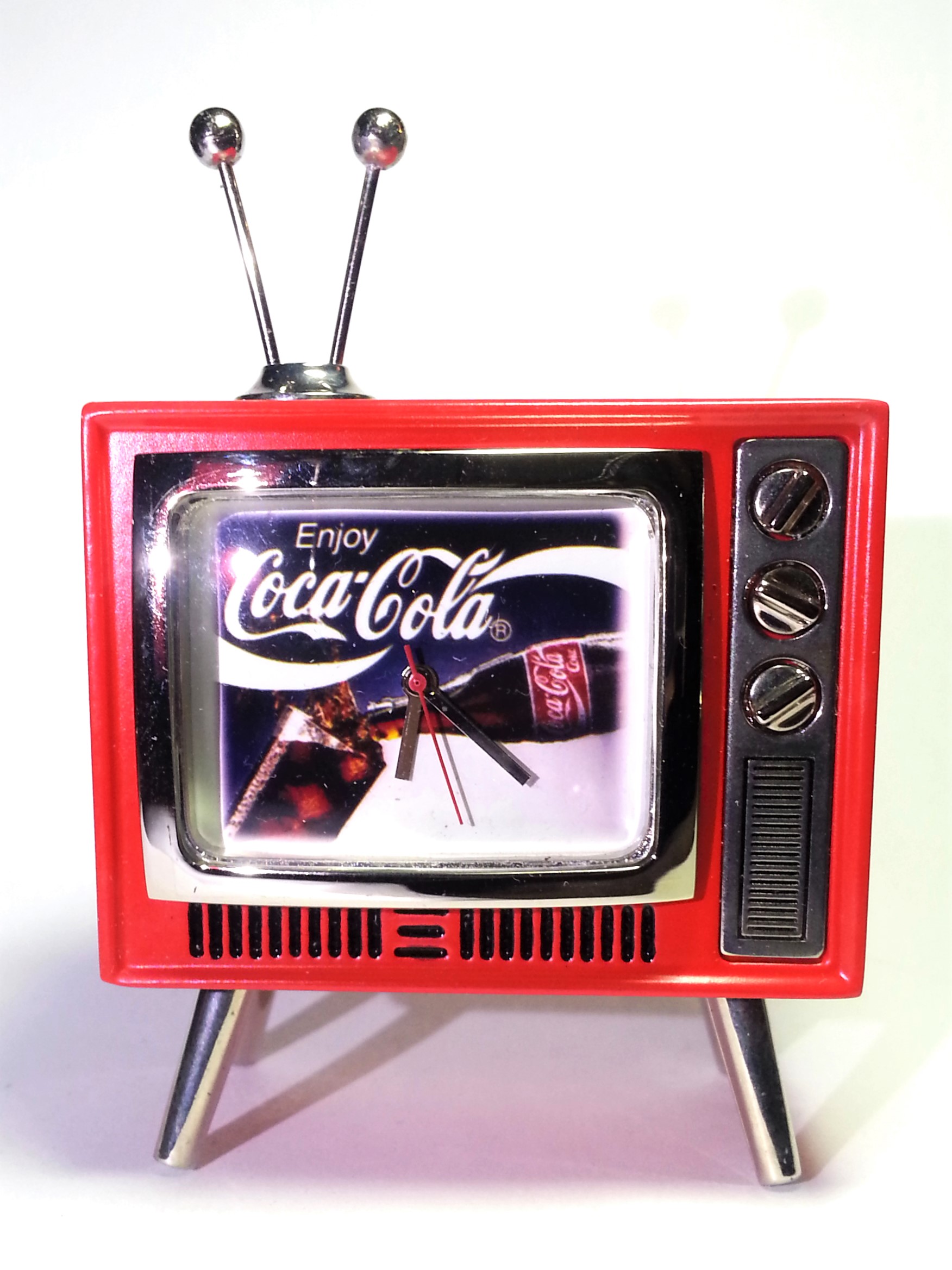 Coca Cola Mini TV Shaped Desk Clock (Enjoy Coca-Cola) Tested Works