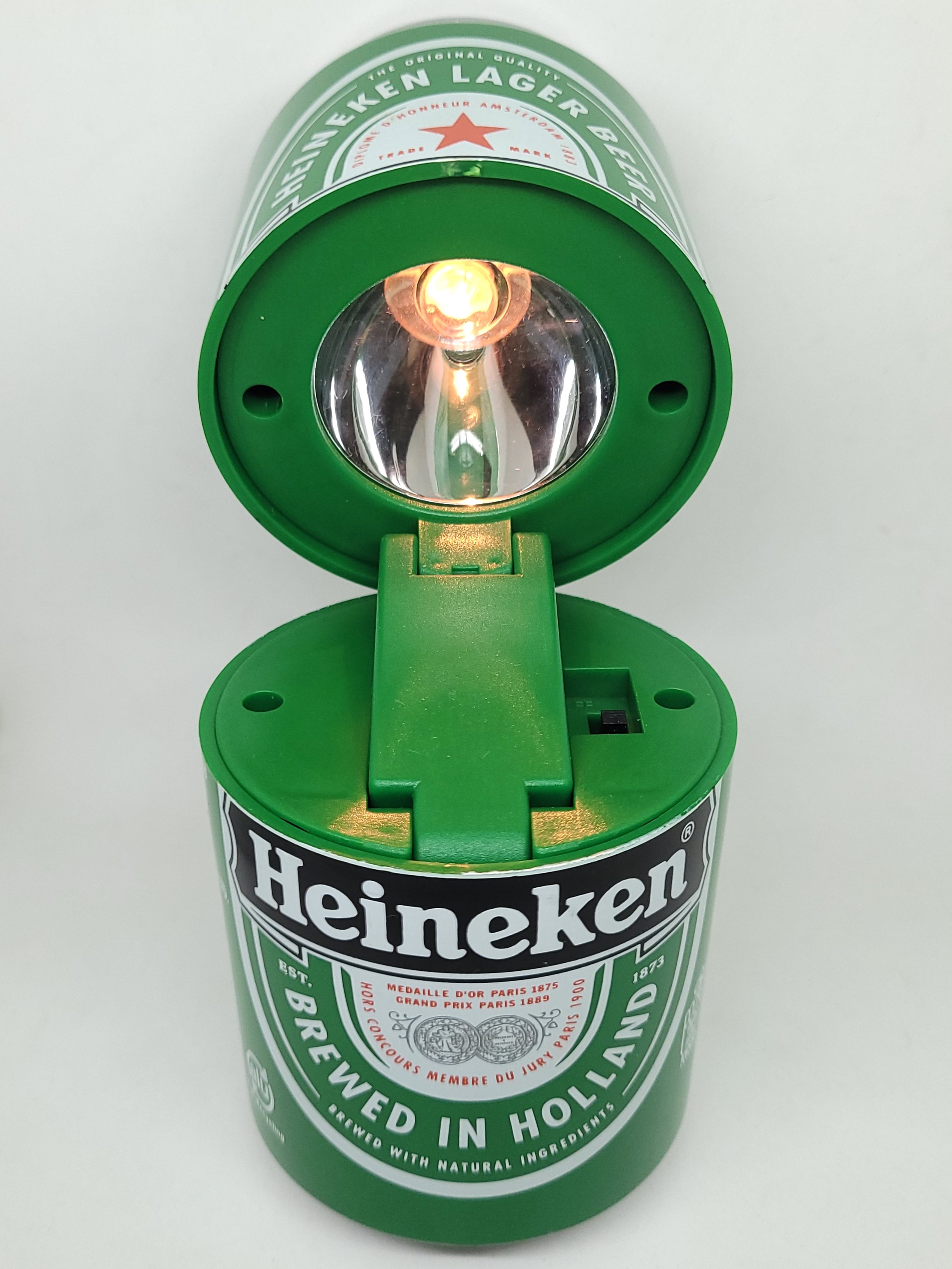 Heineken Beer Can Shaped Battery Desk Lamp - Rare Vintage Unused Tested & Working