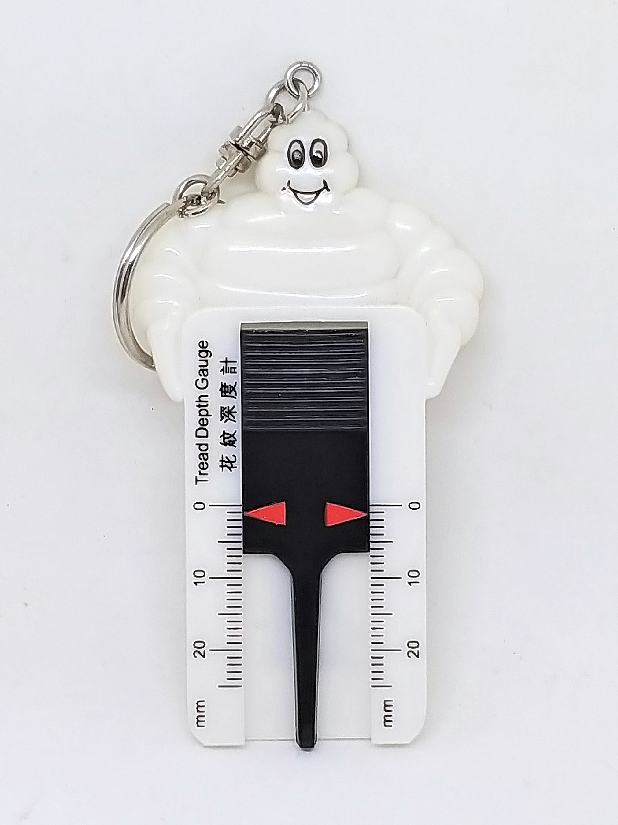 Michelin Man Tread Depth Gauge Keychain - 2008 Limited Edition Key Ring