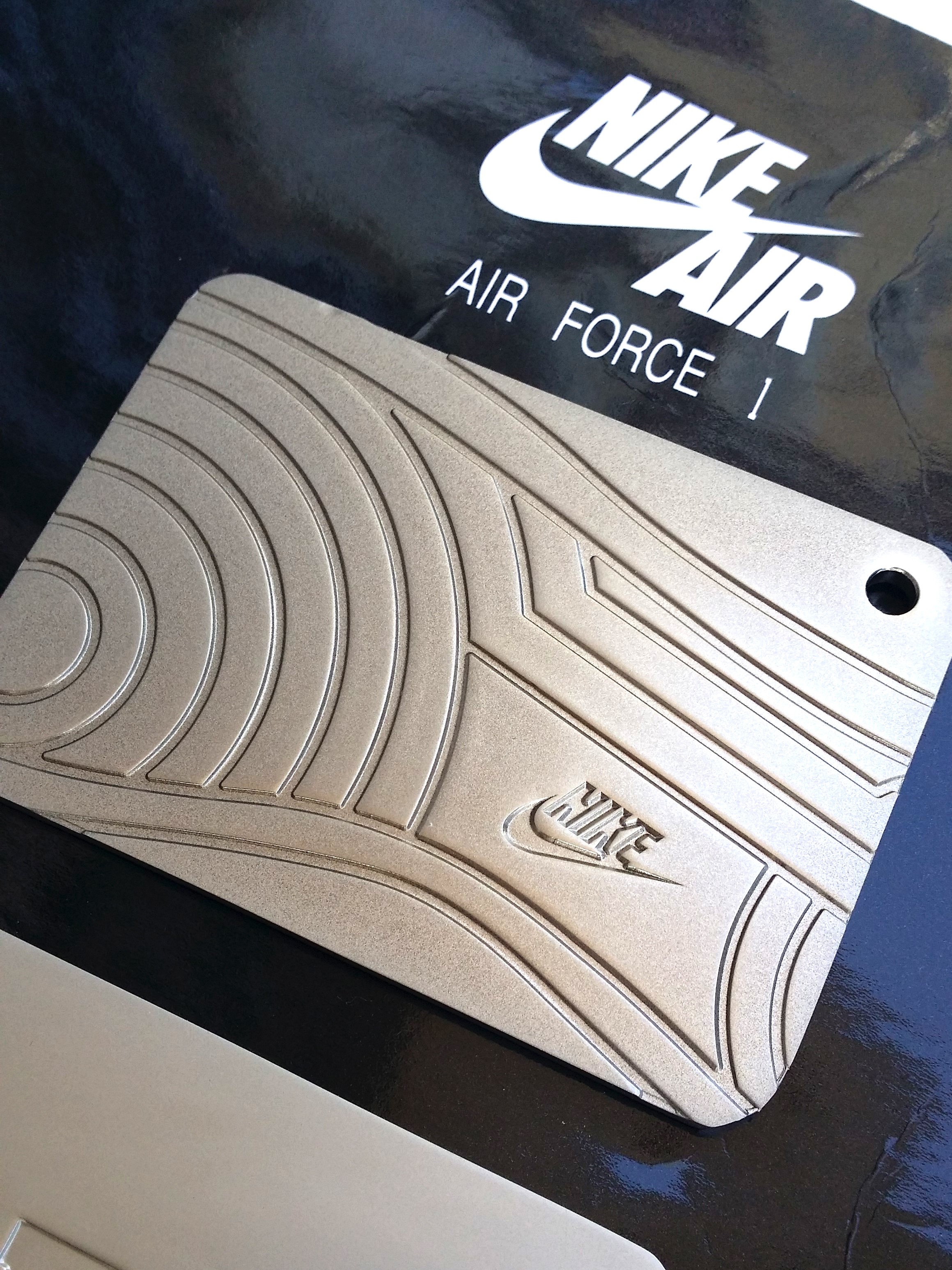 NIKE Air Force 1 Metal Dog Tag Charms / Magnetic Badges Set Of 2 - AF1 New & Unused