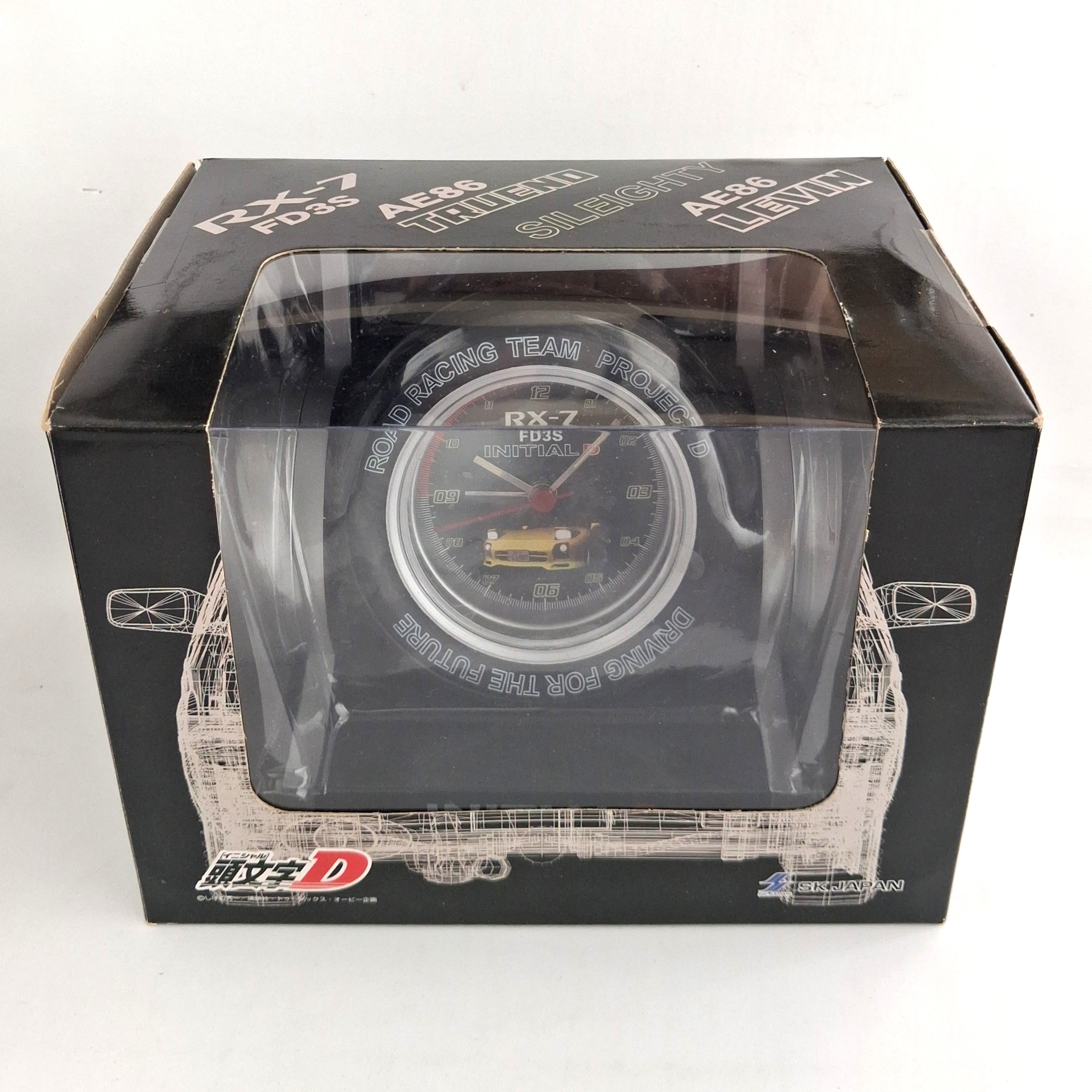 Initial D Mazda RX-7 FD3S Tire Wheel Desk Clock - 2000s Road Racing Team Project D