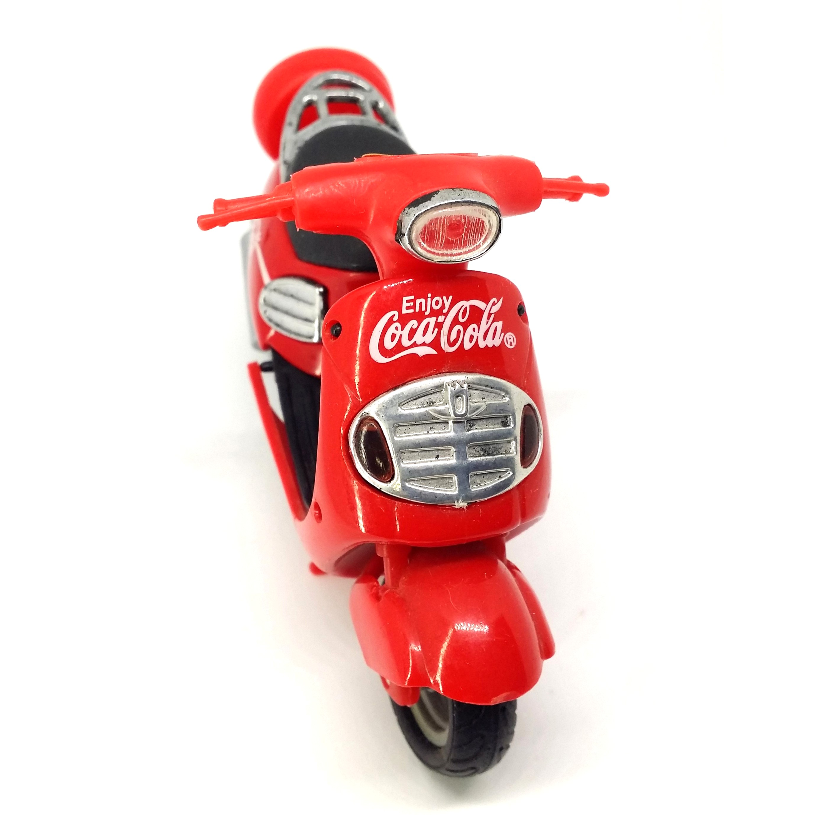 Coca Cola Motor Scooter Diecast Plastic Motorcycle Toy (Red) - Vintage 90s