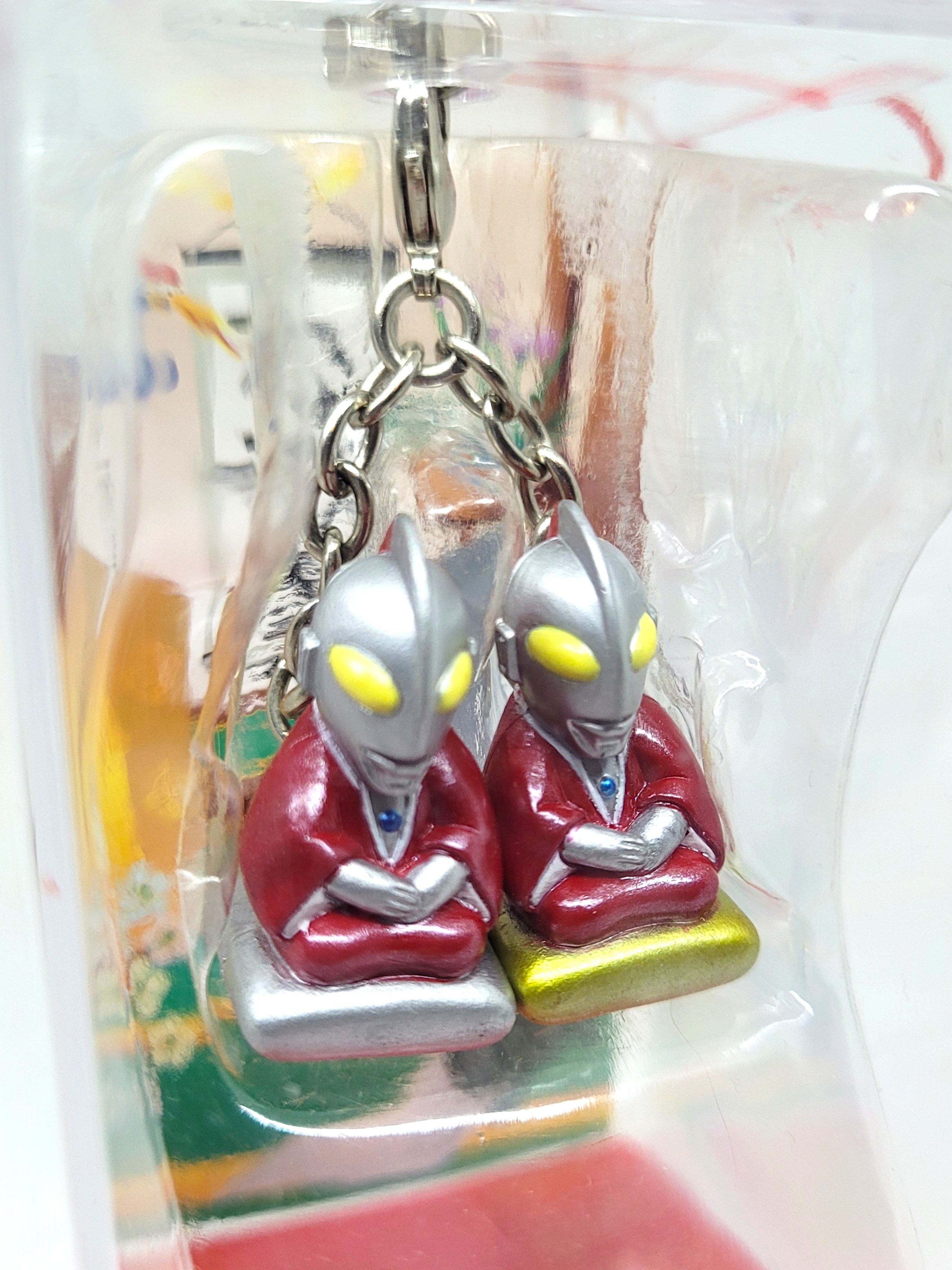 Ultraman Parody Figure (Monks) Bag Charm / Keychain With Case - 2000s Tsuburaya