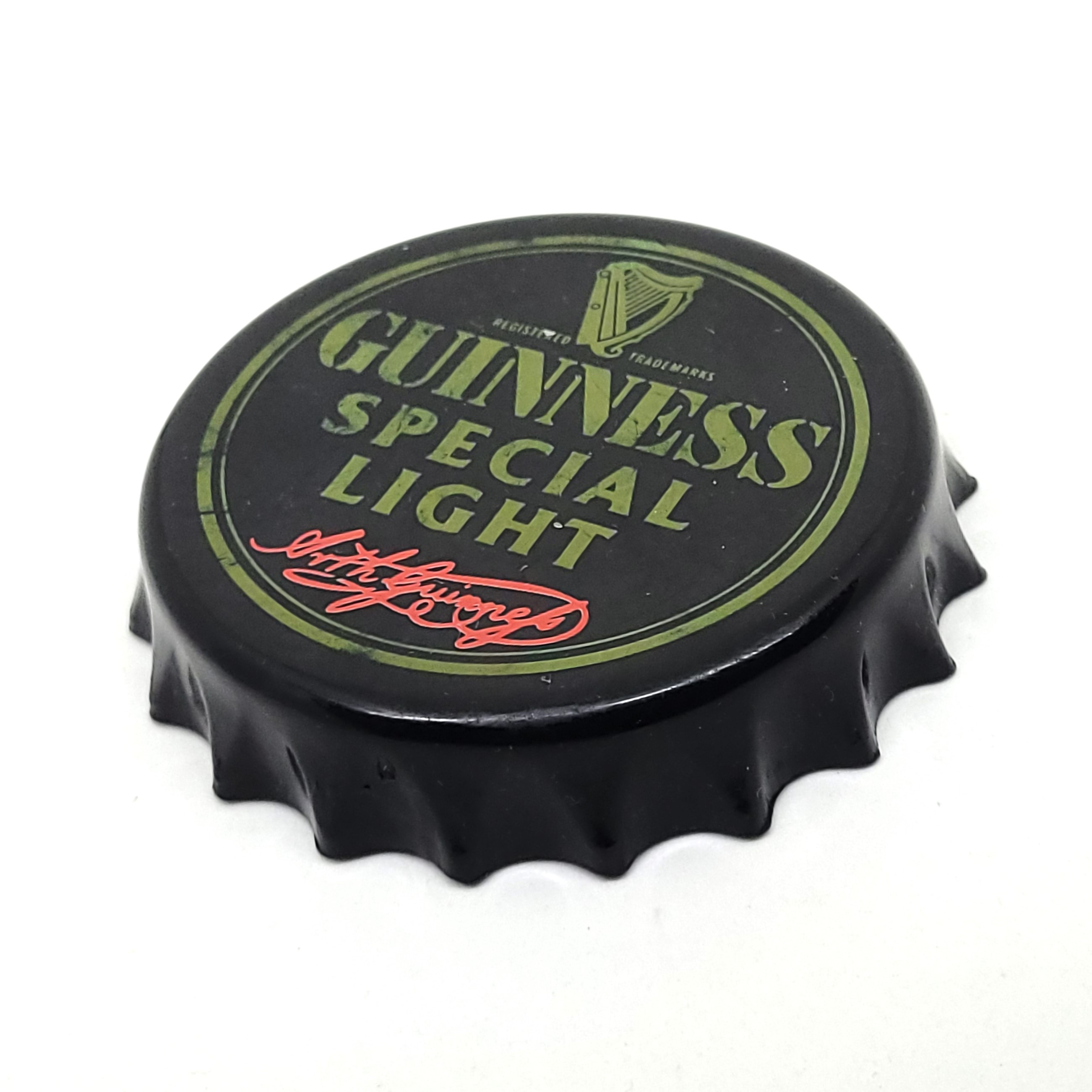 Guinness Special Light Bottle Cap Shaped Fridge Magnet Bottle Opener - Rare Vintage