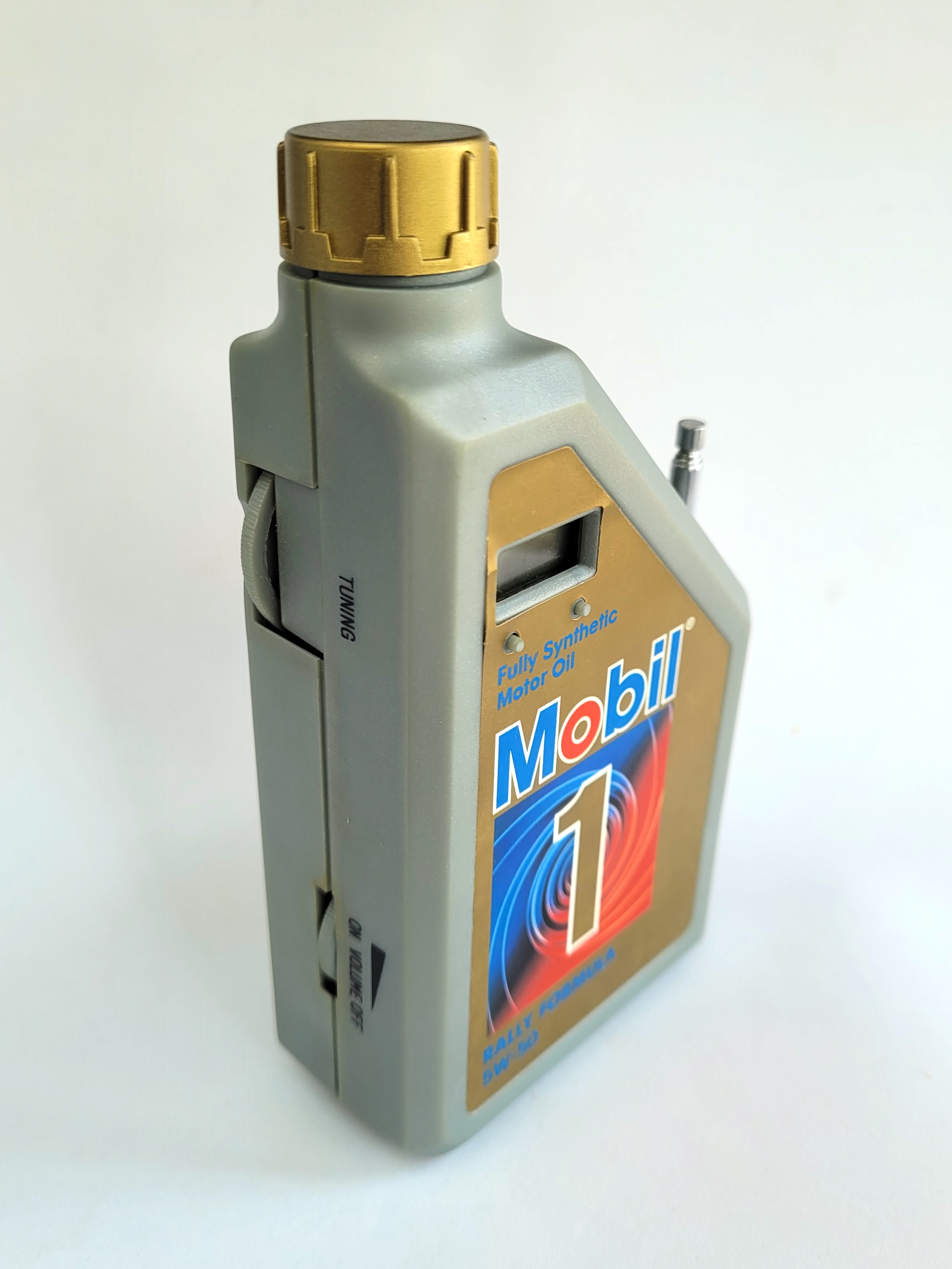90s Mobil 1 Oil Bottle Radio Clock Fully Synthetic Motor Oil Rally Formula 5W-50