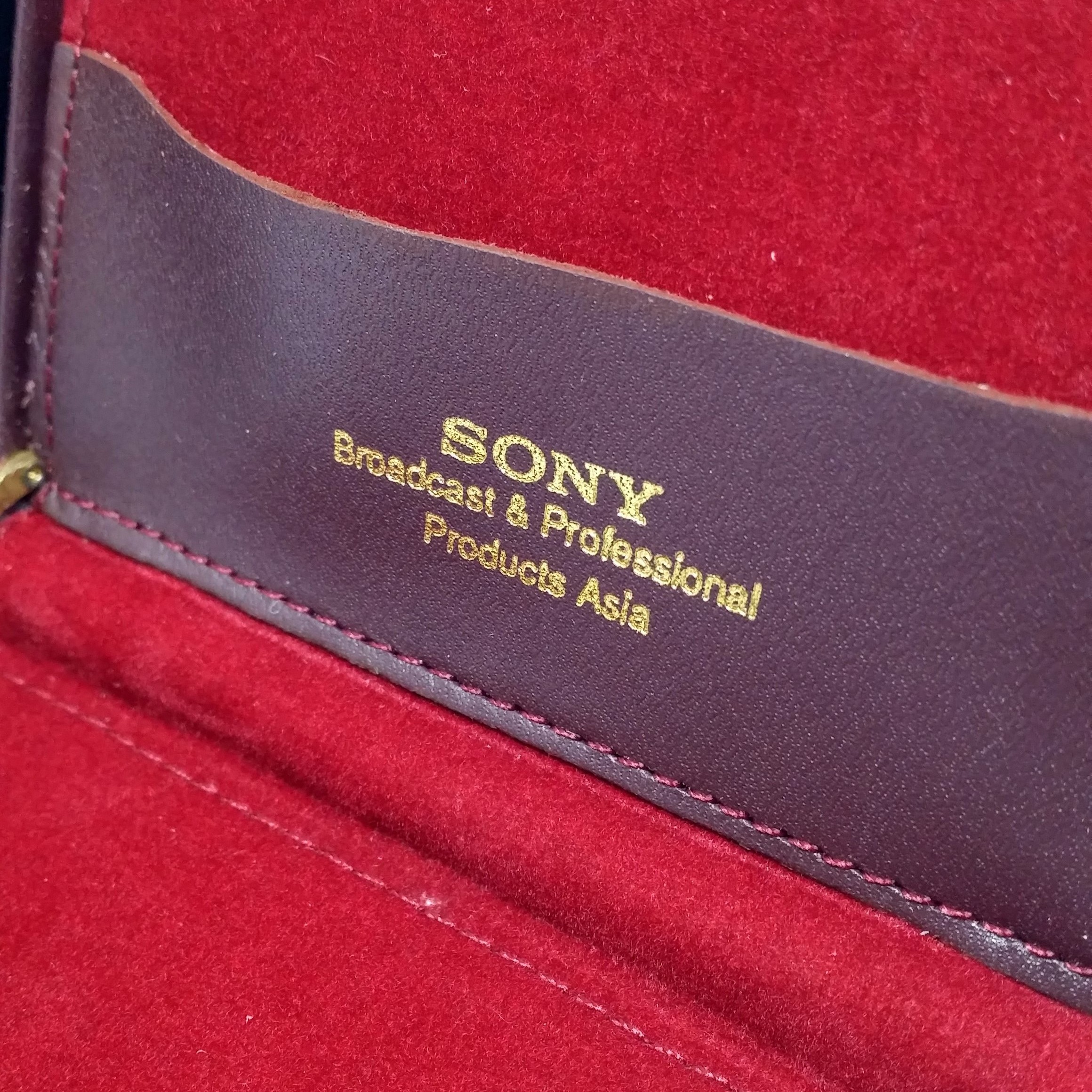 SONY Mini Leather Briefcase Business Name Card Holder - Rare Vintage NIB