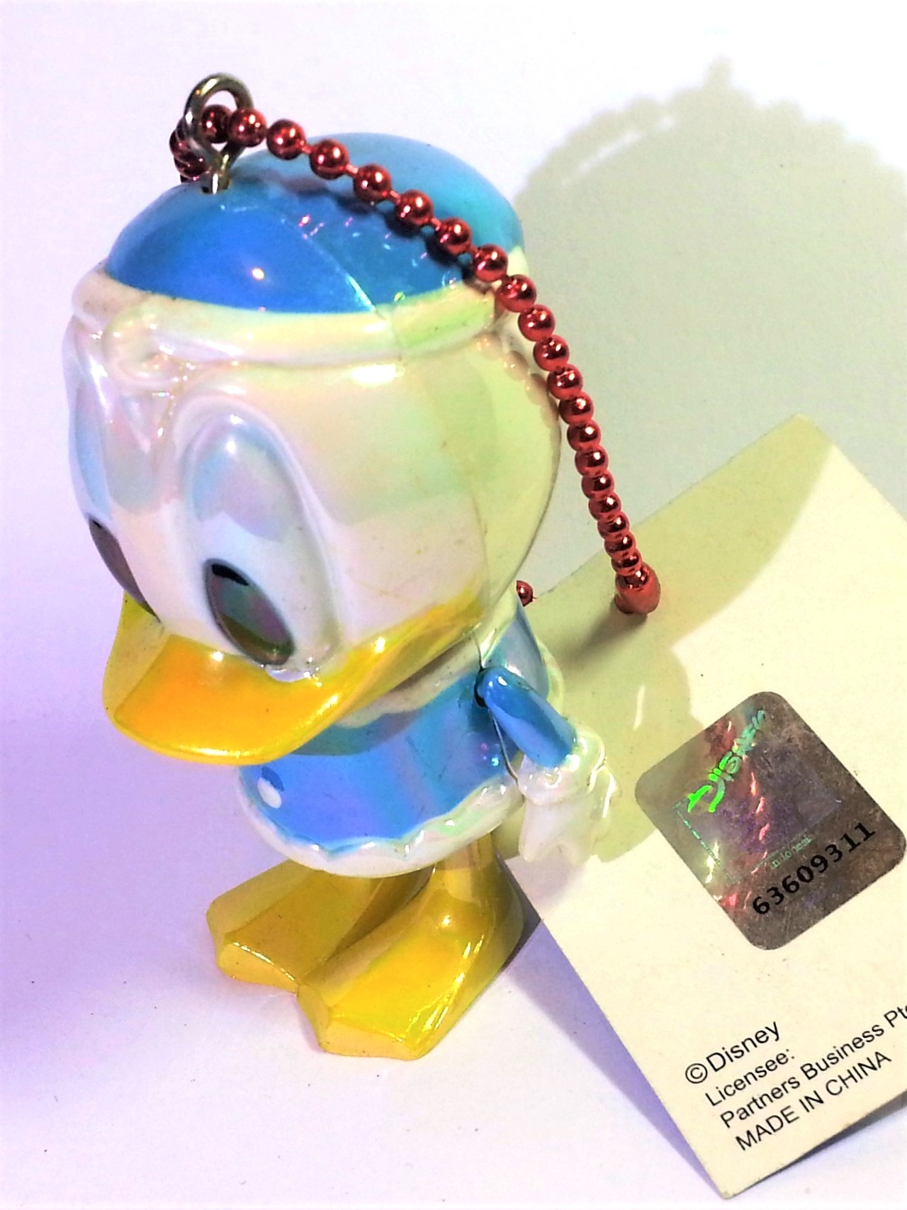 Disney Baby Donald Duck Iridescent Jointed Figure Charm Keychains - 2000s From Japan