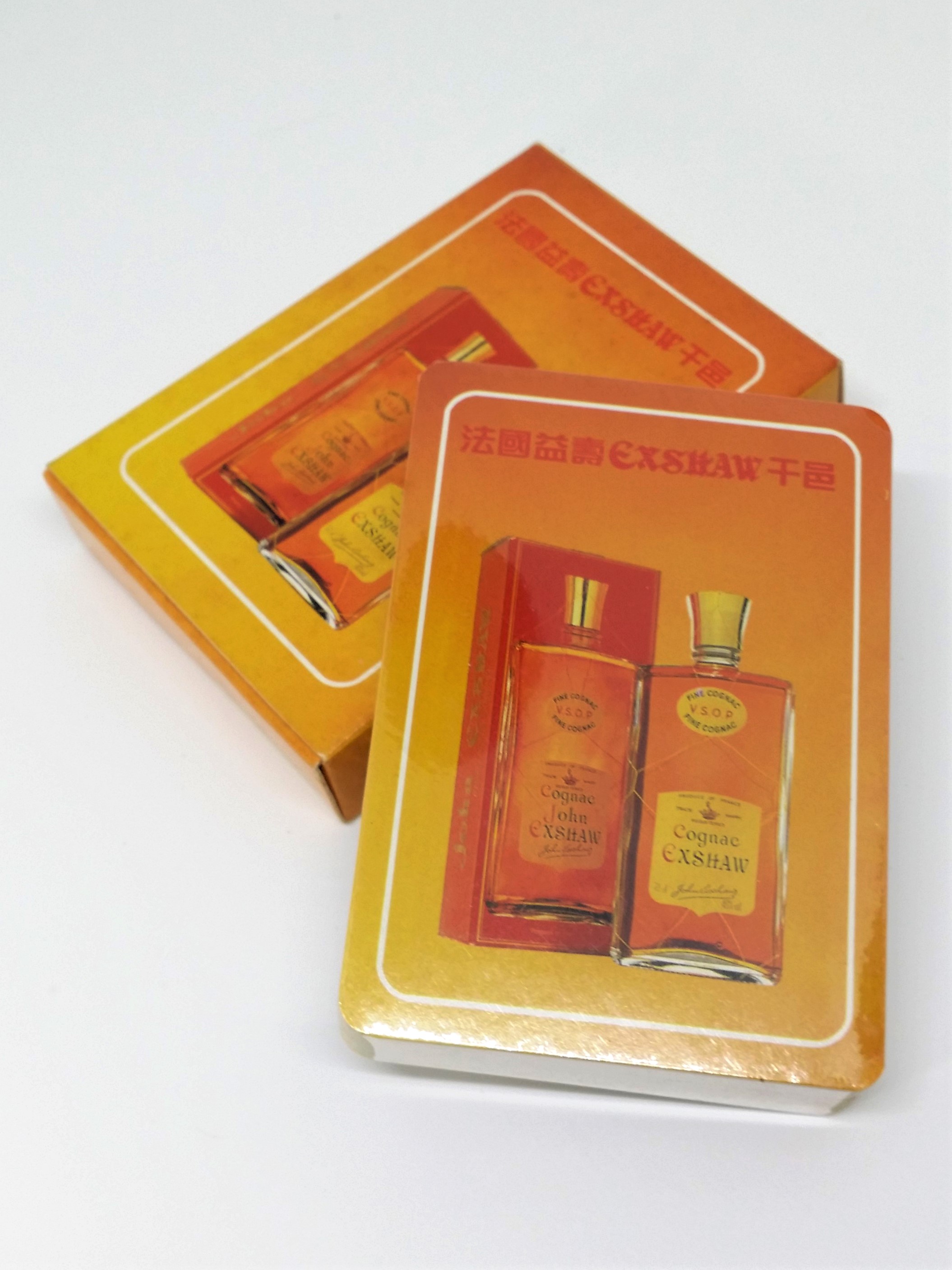 John EXSHAW Cognac Playing Cards (Bottle w/ Box) - 1970s Hong Kong Edition