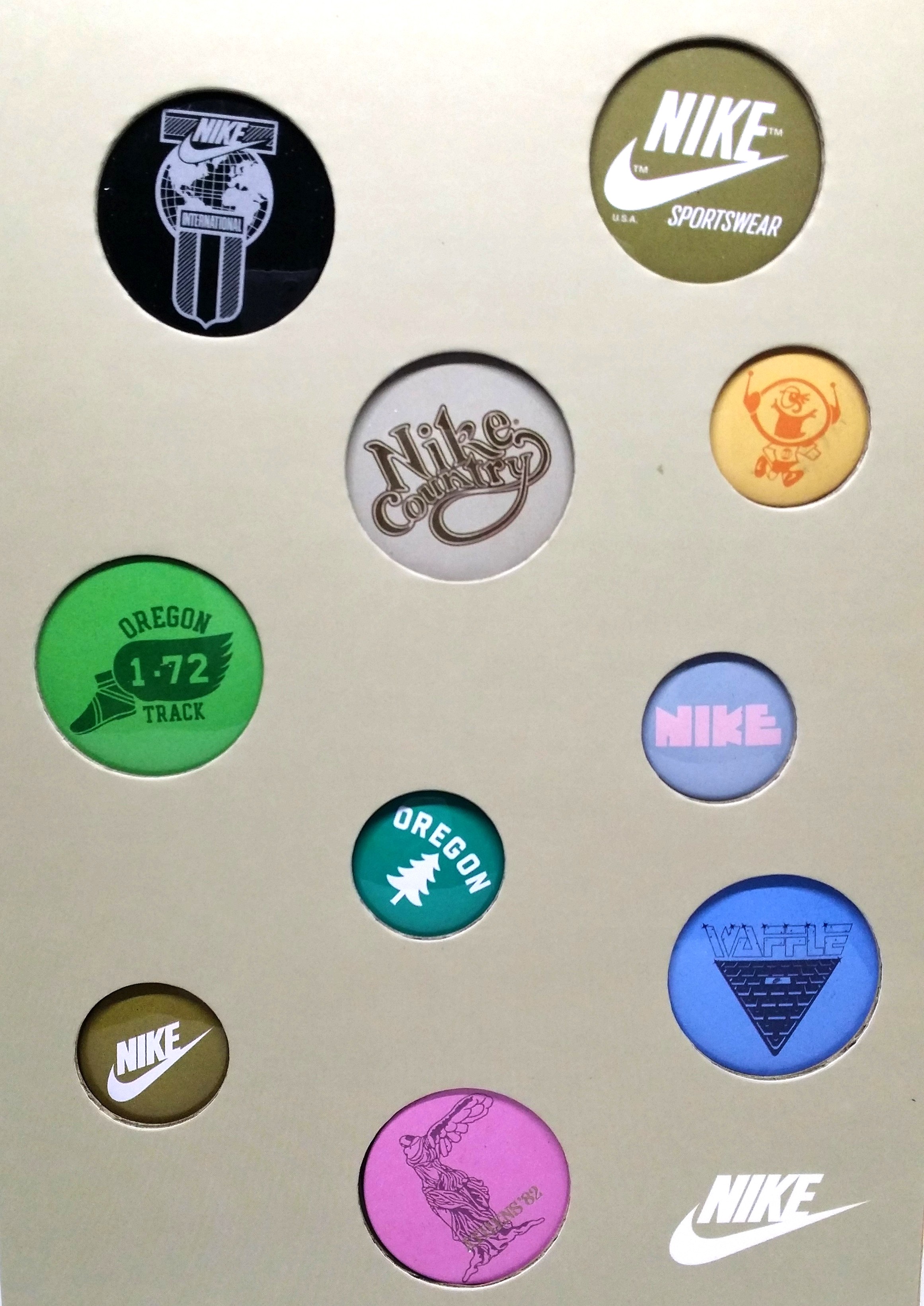 Nike Retro Logo Round Button Badge Set (10-Pack) - 2006 Hong Kong Exclusive