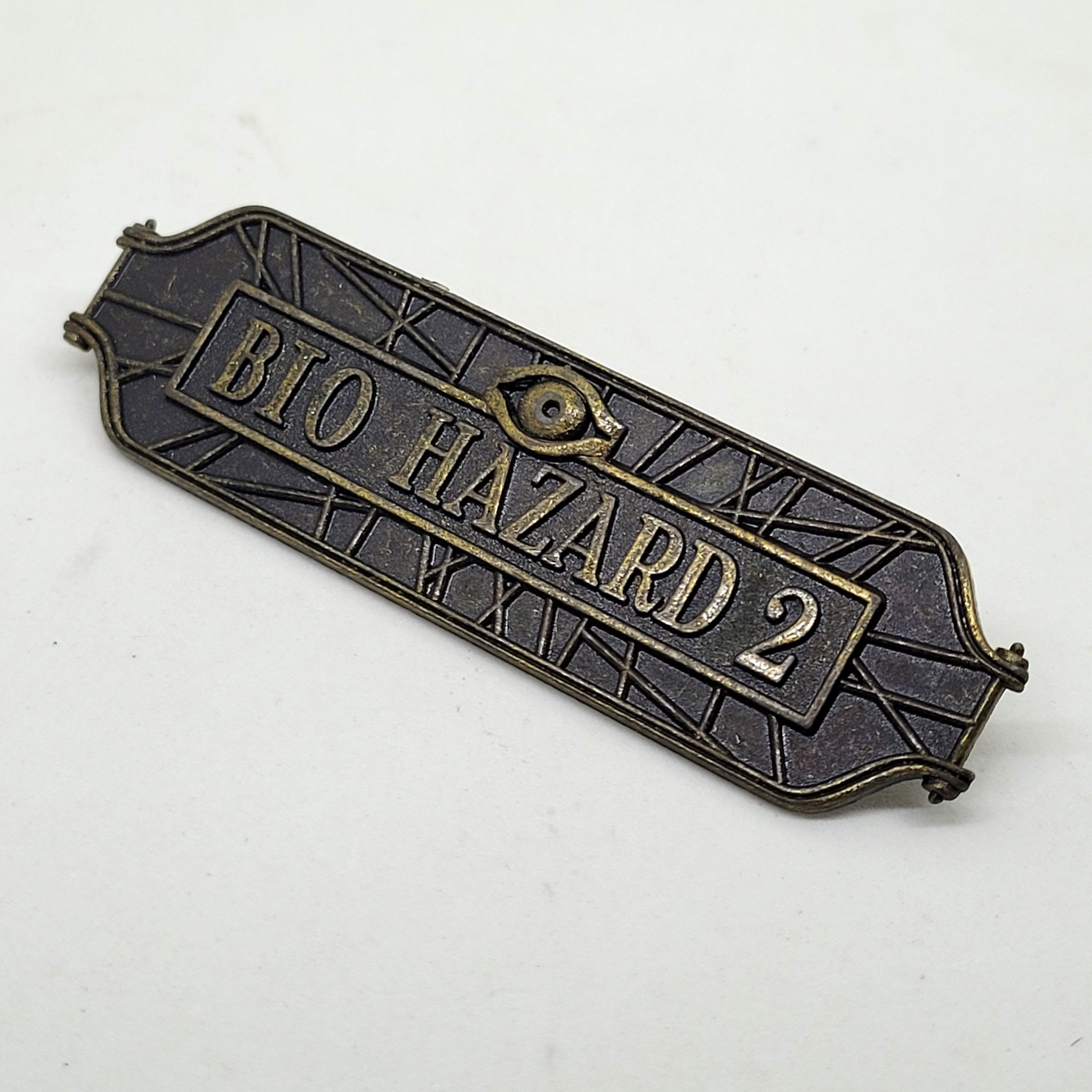 BIOHAZARD 2 Iron On Patch + Metal Pin Badge (Bronze / Silver / Dk Copper) - 1998 Capcom Resident Evil Hong Kong Comics