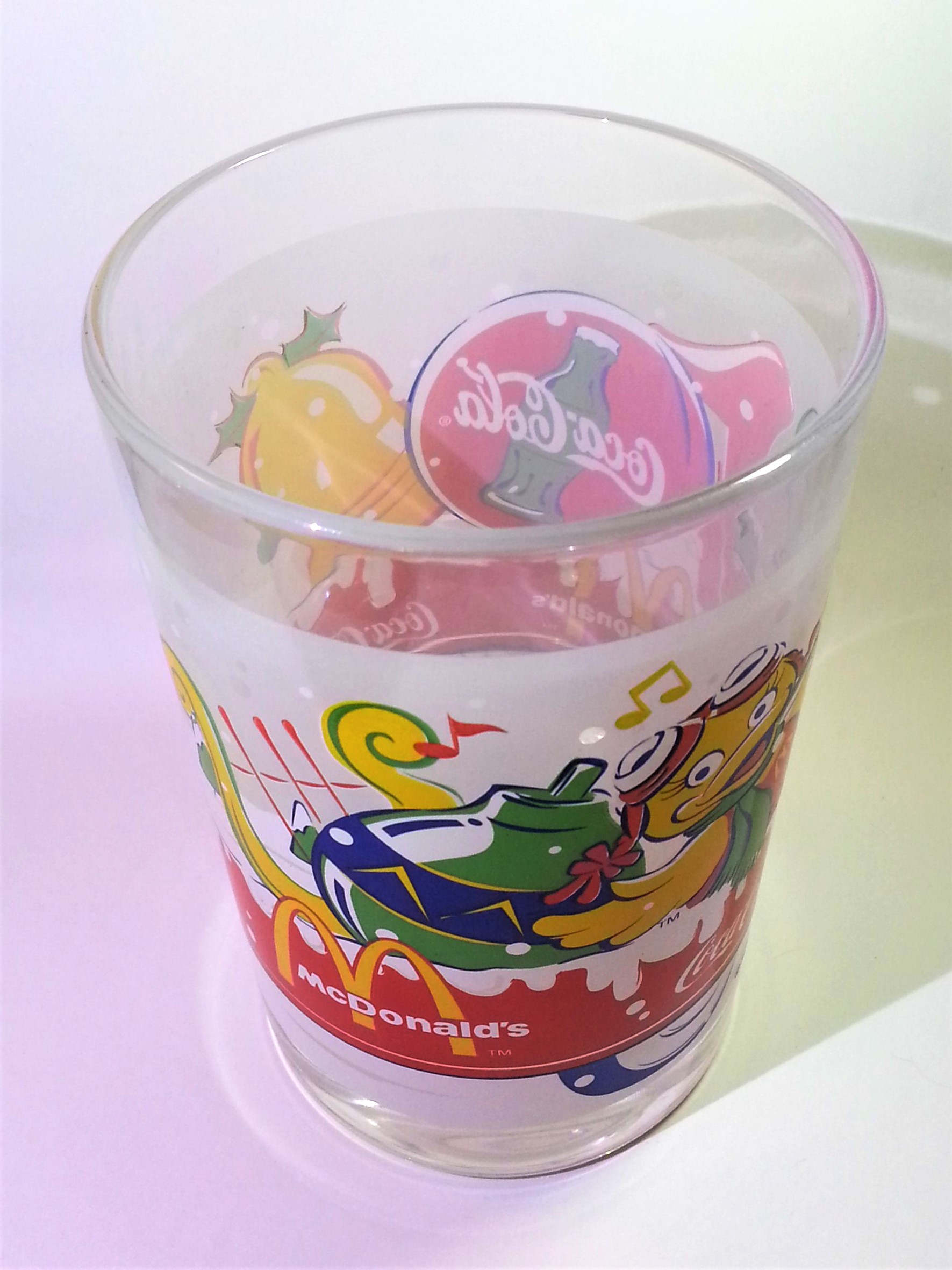 Coca Cola x McDonald's Mascot (Birdie) 2001 Christmas Tumbler Drinking Glass