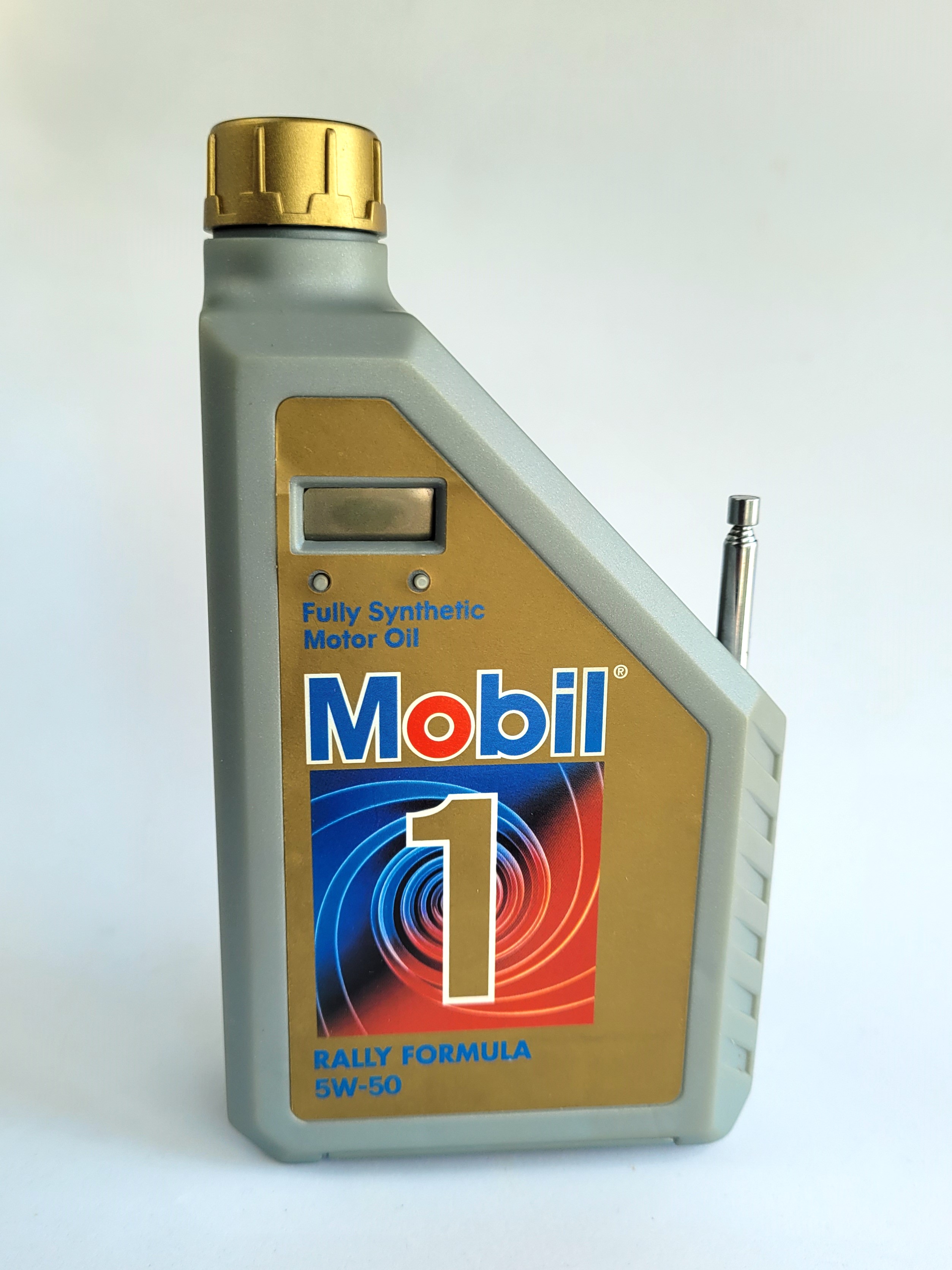 90s Mobil 1 Oil Bottle Radio Clock Fully Synthetic Motor Oil Rally Formula 5W-50