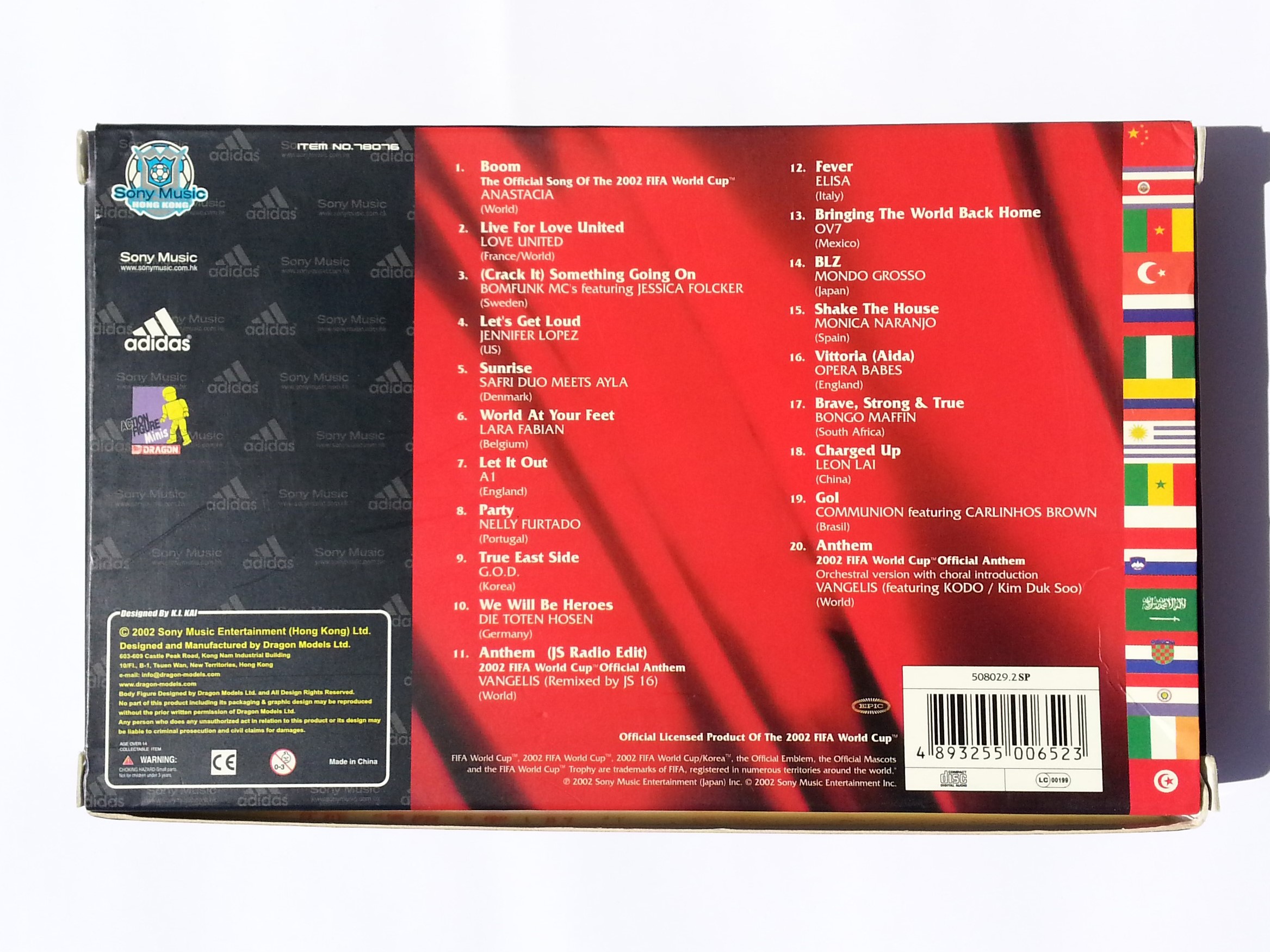  Adidas x Sony Music 2002 Fifa World Cup CD Album w/ Mini Figure (Bk) Limited To 1100