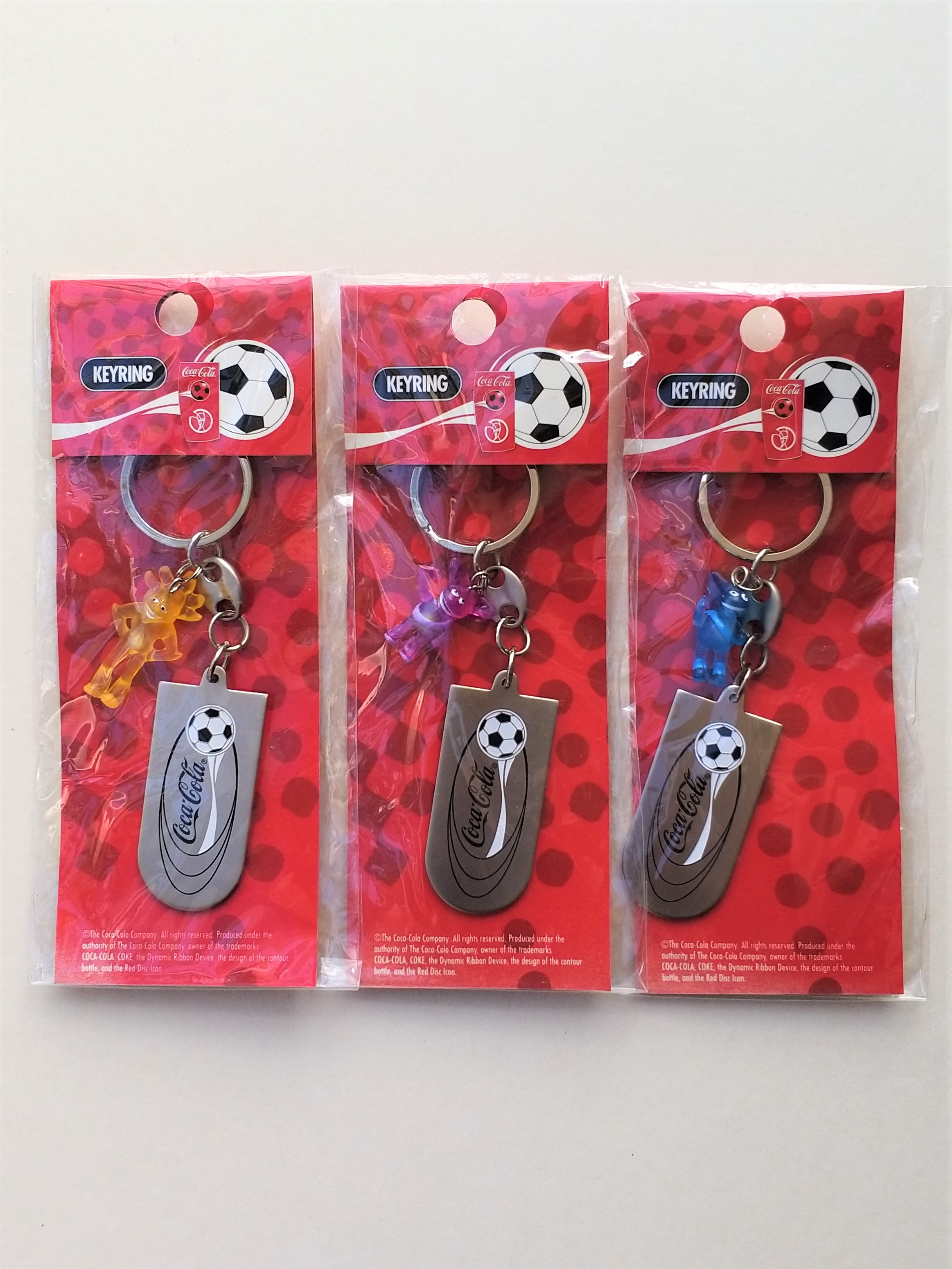 Coca Cola 2002 Fifa World Cup Mascots (KAZ / ATO / NIK) Figure Keychains
