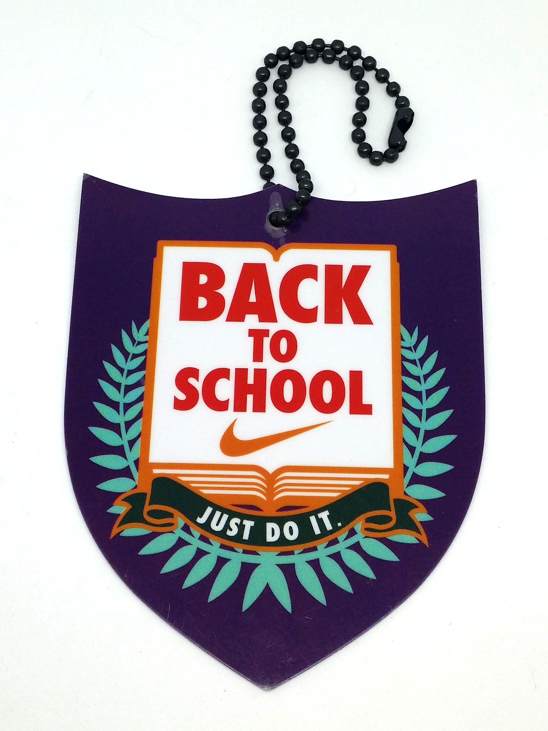 Nike JUST DO IT "Back To School" Plastic Name Tag - Rare Unused