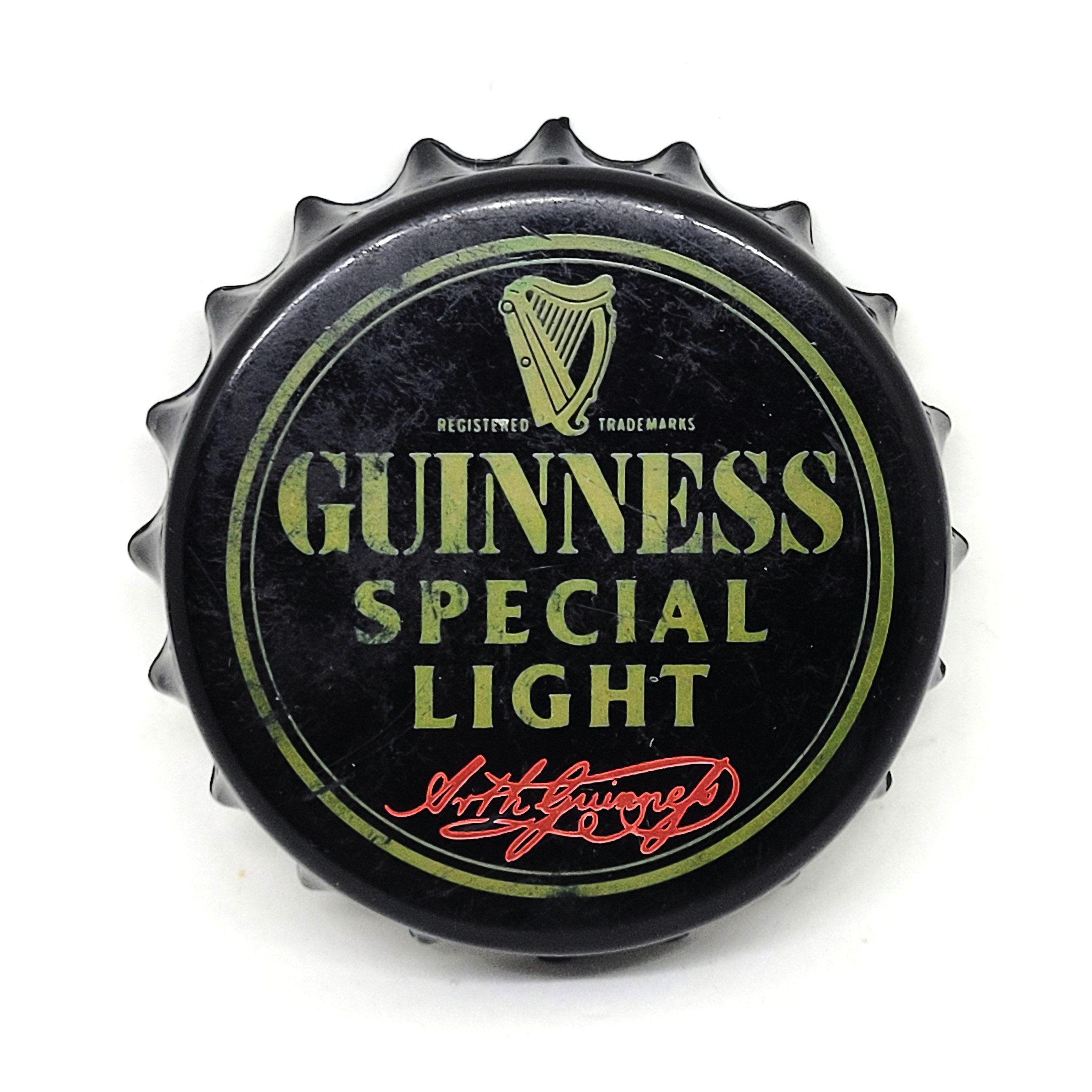 Guinness Special Light Bottle Cap Shaped Fridge Magnet Bottle Opener - Rare Vintage