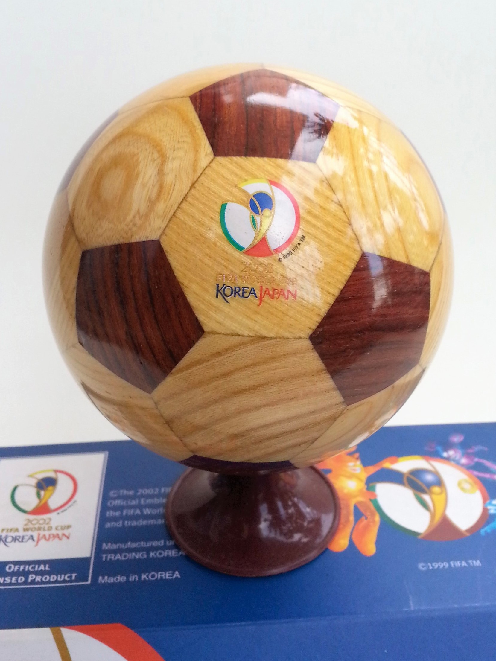 2002 Fifa World Cup Korea Japan Decorative Wooden Soccer Ball Football