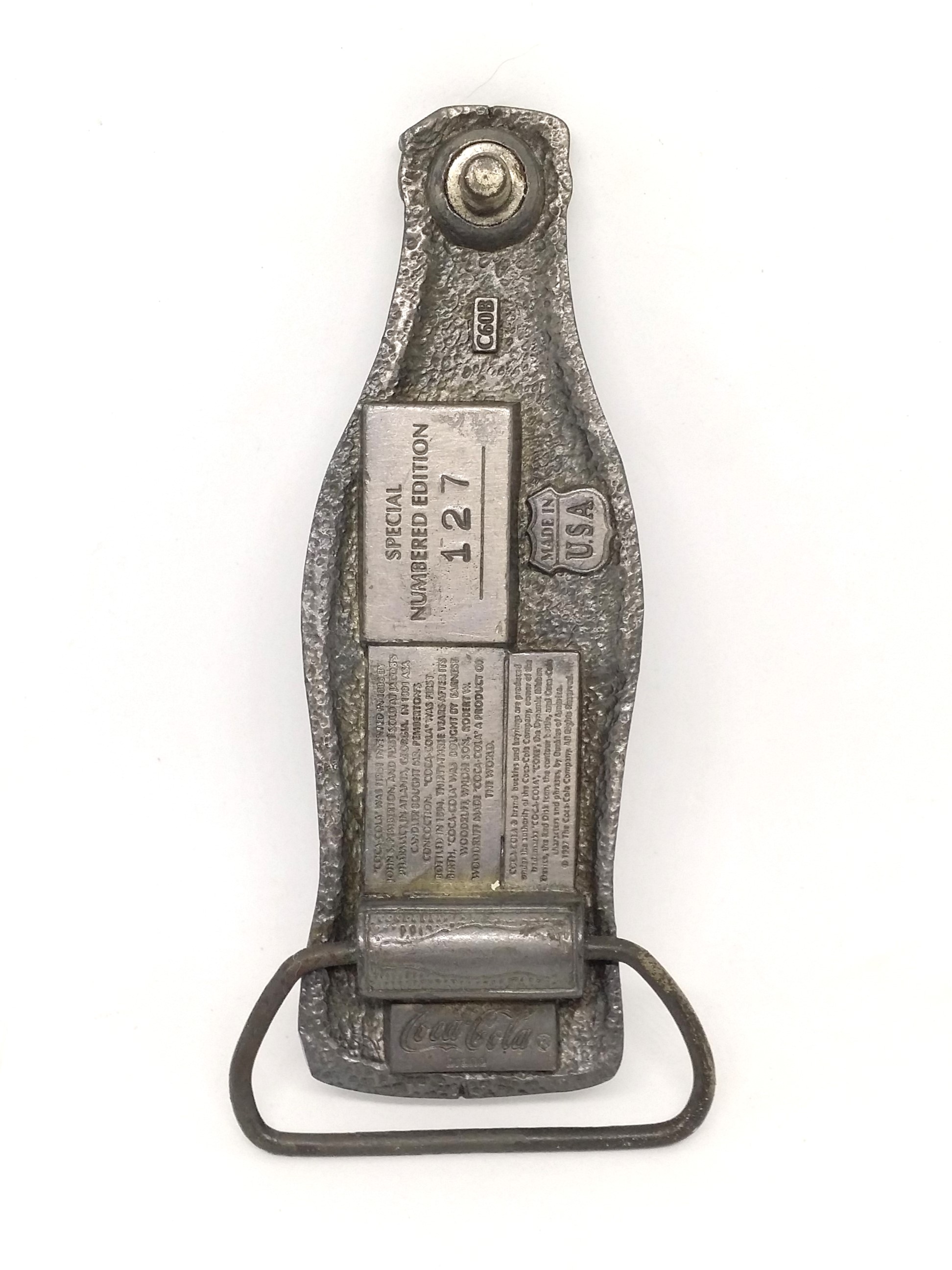 Coca Cola Belt Buckle (Bottle Shape) - 1990s Coca-Cola Special Numbered Edition