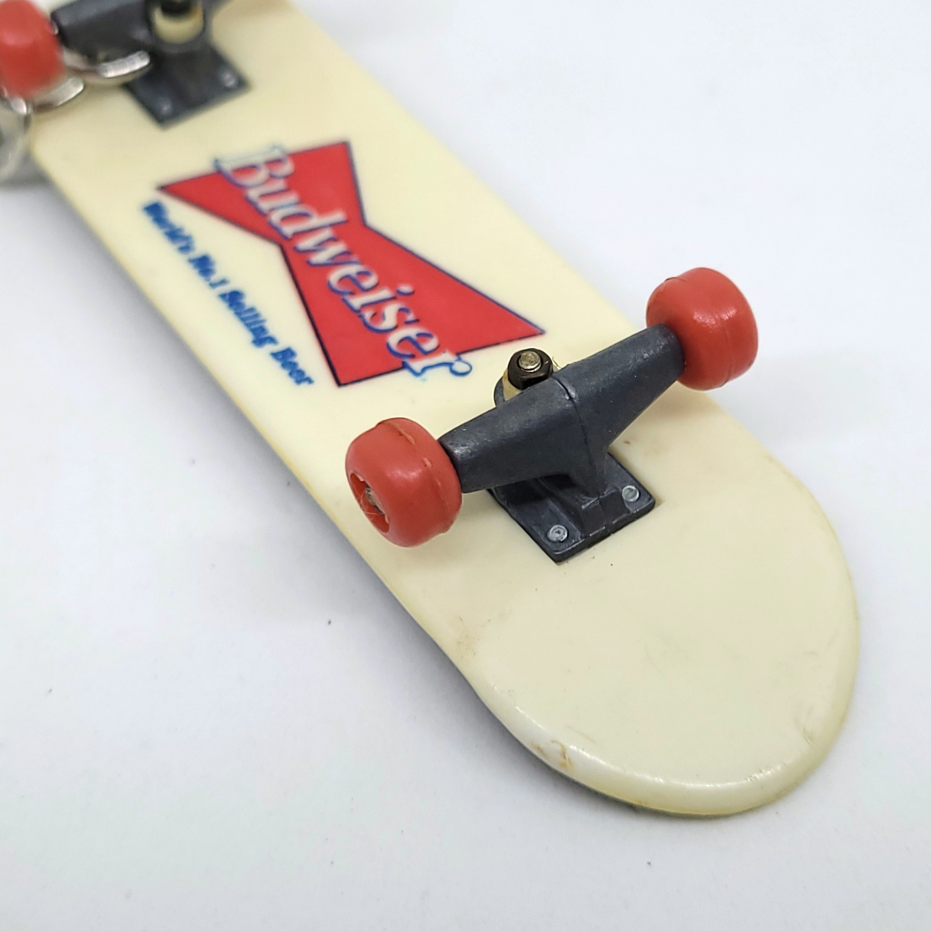 Budweiser Mini Skateboard Keychain / Fingerboard Toy - 80s~90s Rare Vintage
