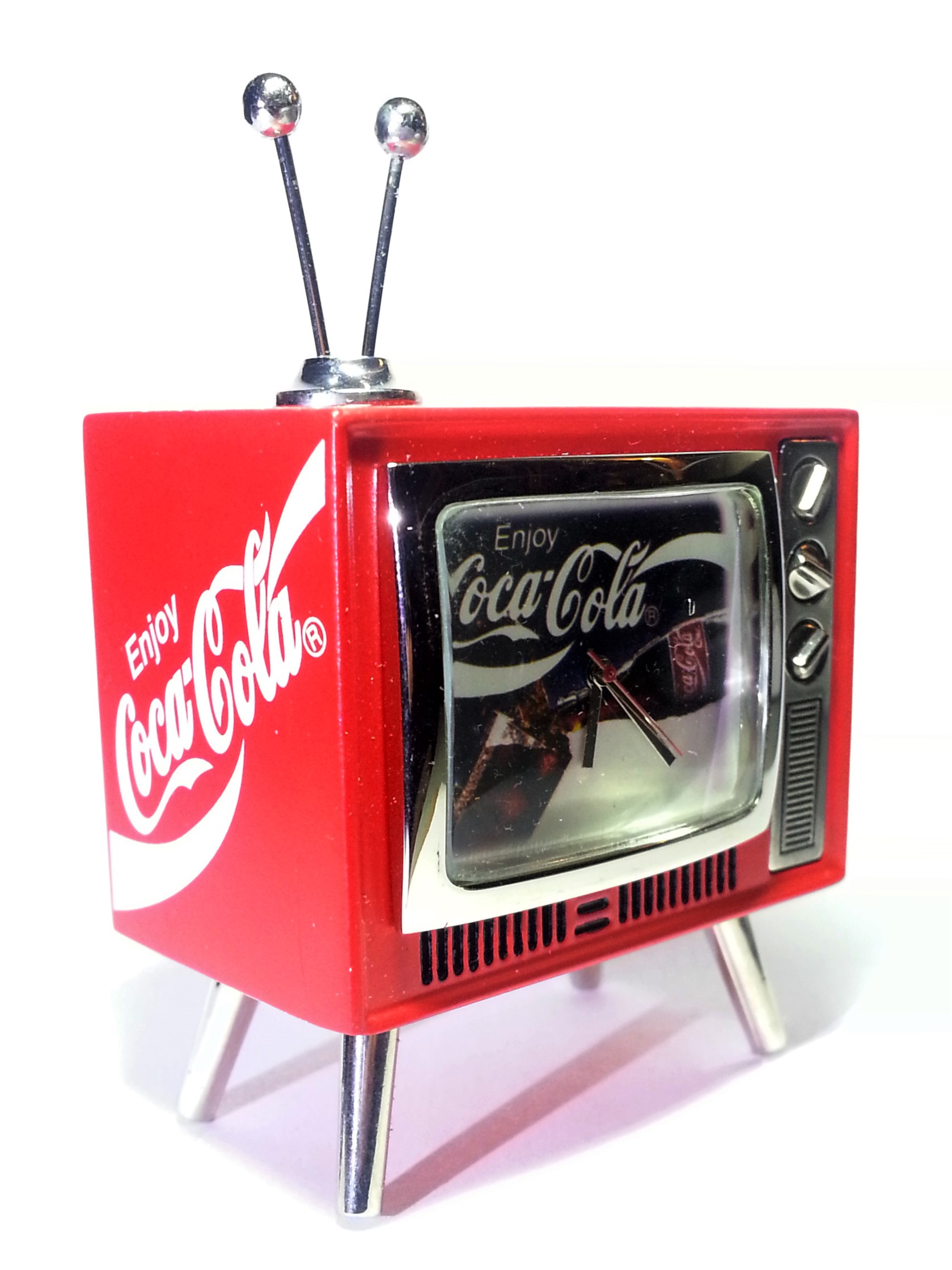 Coca Cola Mini TV Shaped Desk Clock (Enjoy Coca-Cola) Tested Works
