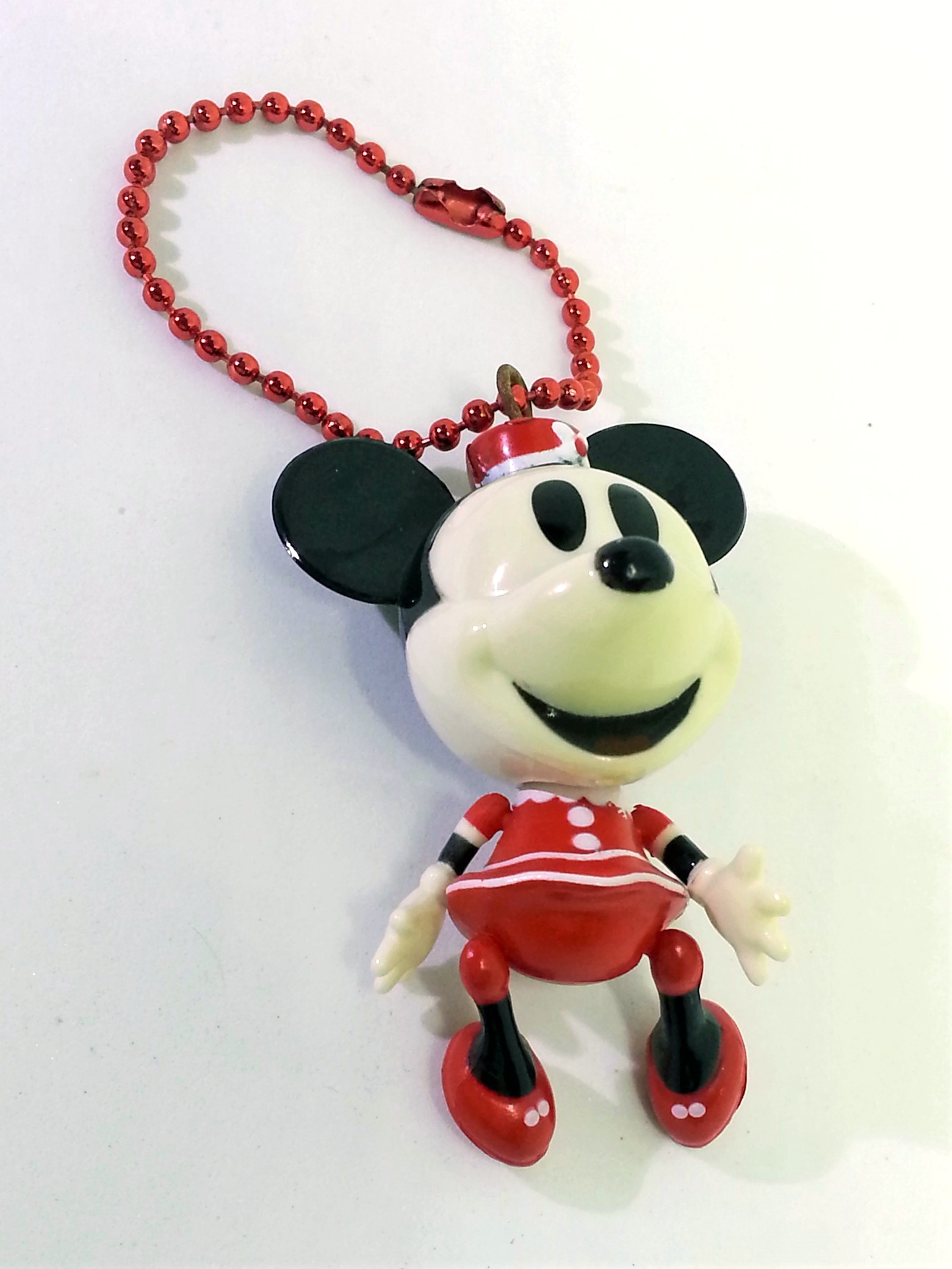 Disney Baby Minnie Mouse Jointed Figure Charm Keychain - 2000s From Japan