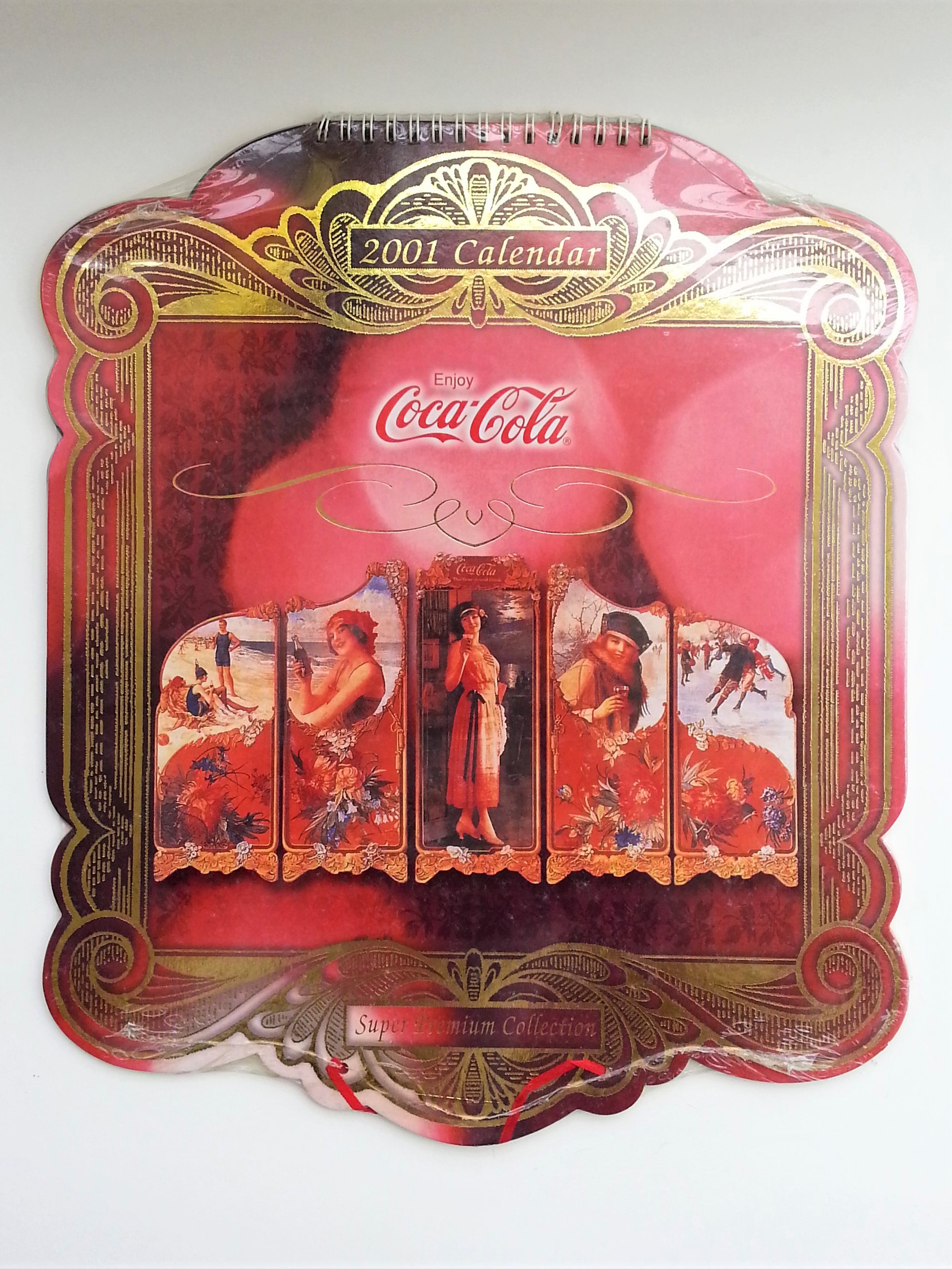 Coca Cola 2001 Wall Calendar "Coca-Cola Super Premium Collection" Factory Sealed