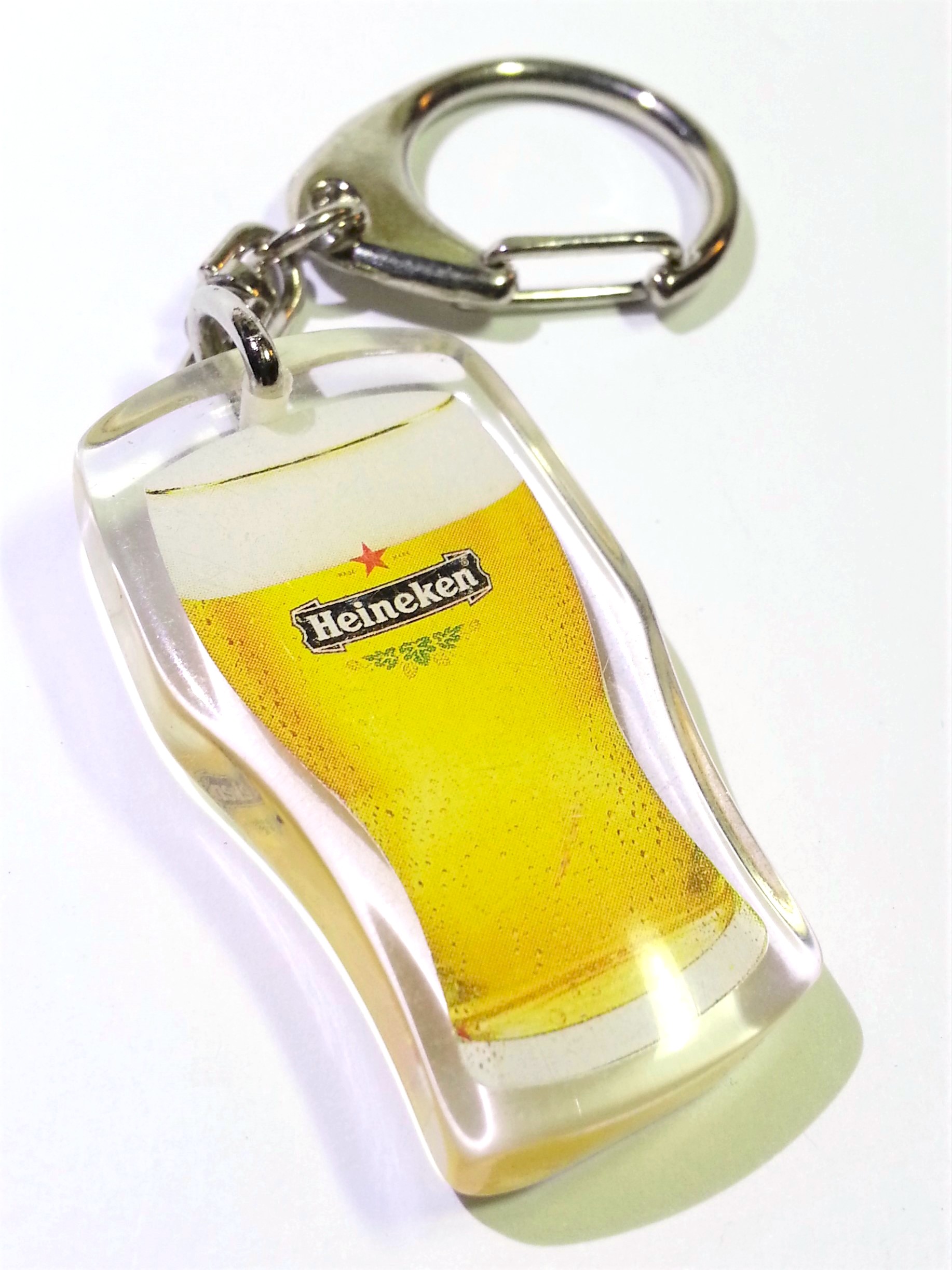 Heineken Beer Glass Shaped Double Sided Acrylic Keychain Key Ring
