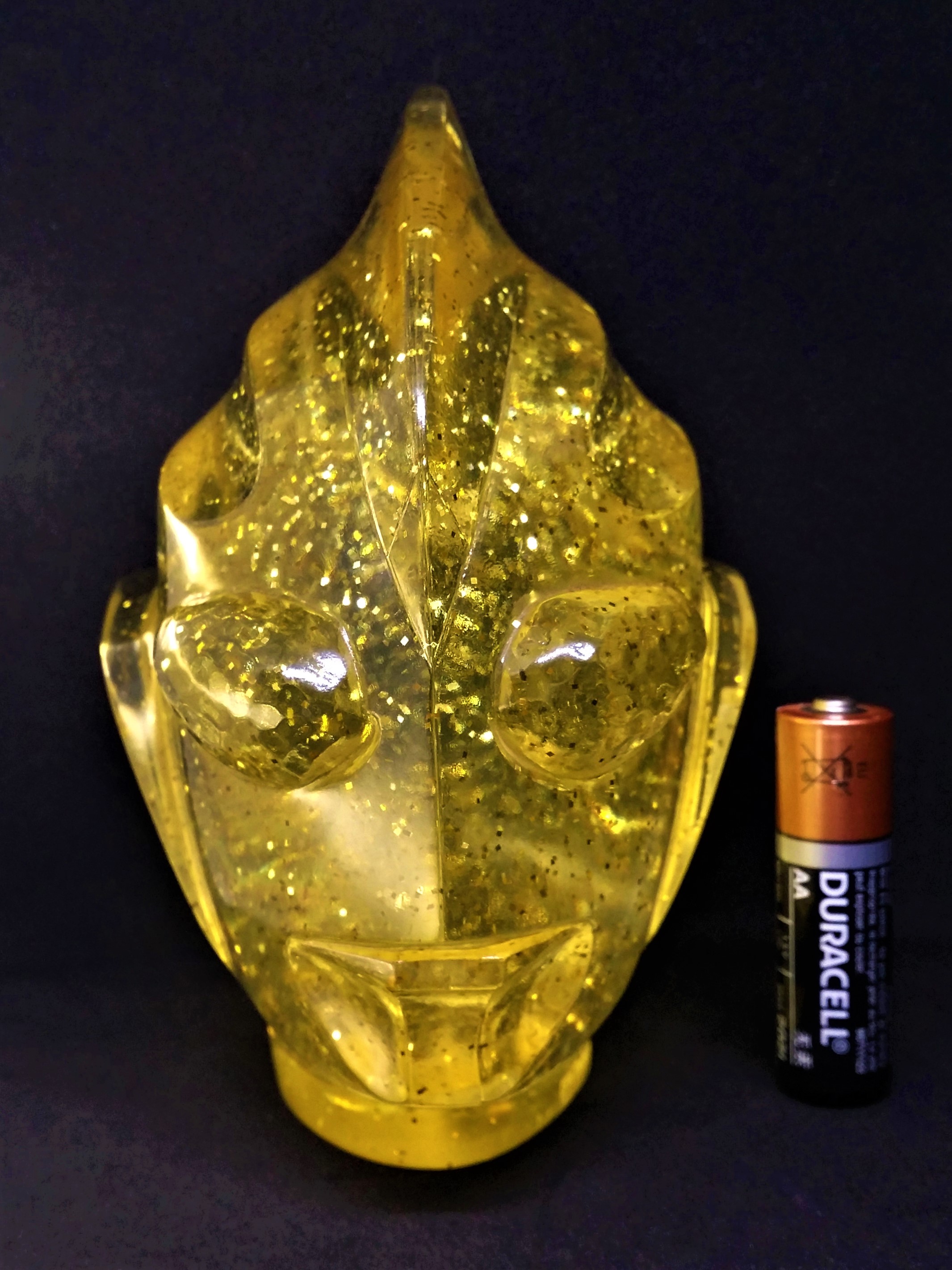 Ultraman Tiga Head Bust Clear Acrylic Gold Glitter - Magic Q Limited Edition NFS