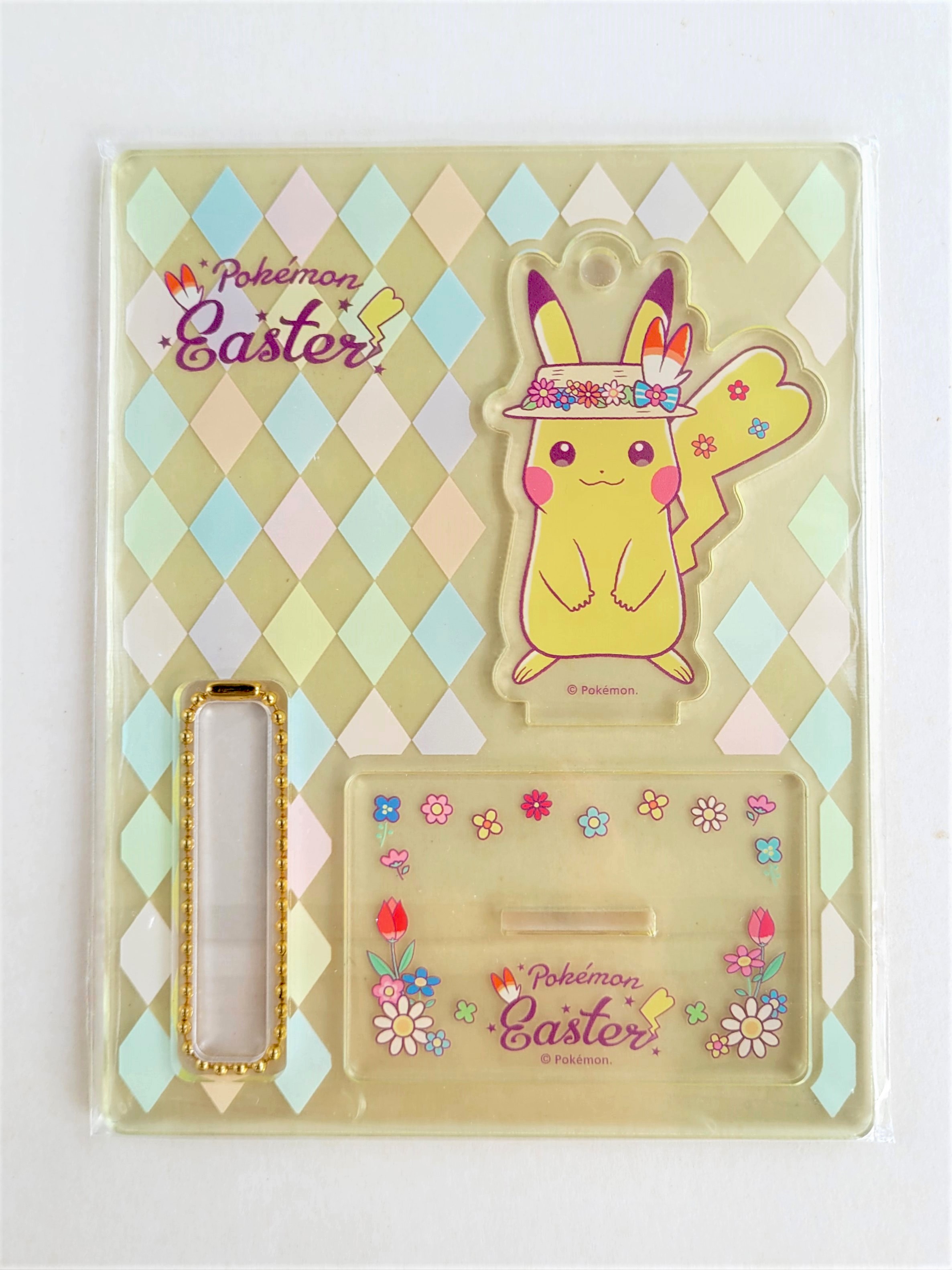 Pokemon Easter Pikachu Acrylic Charm Keychain w/ Stand - 2020 Pokemon Center