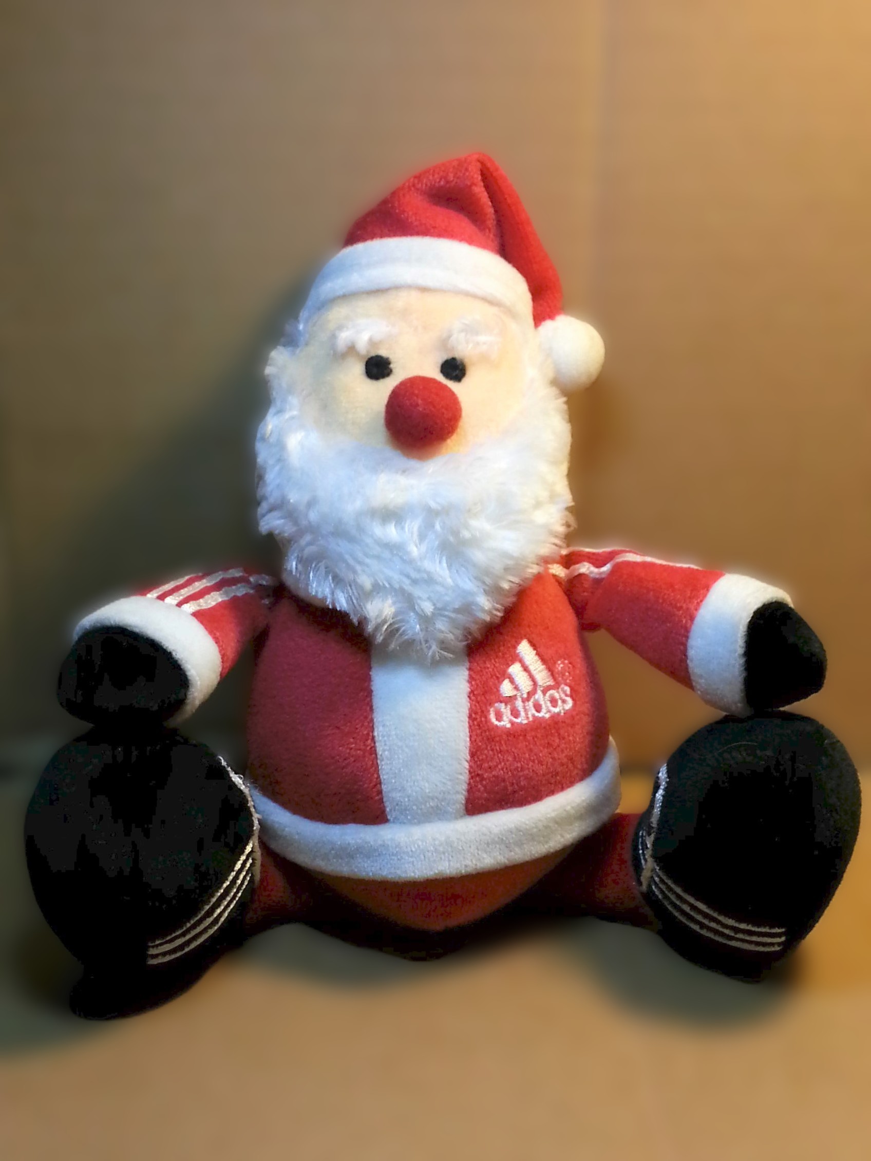 Adidas Christmas Santa Claus Plush Doll - RARE Vintage Xmas Toy