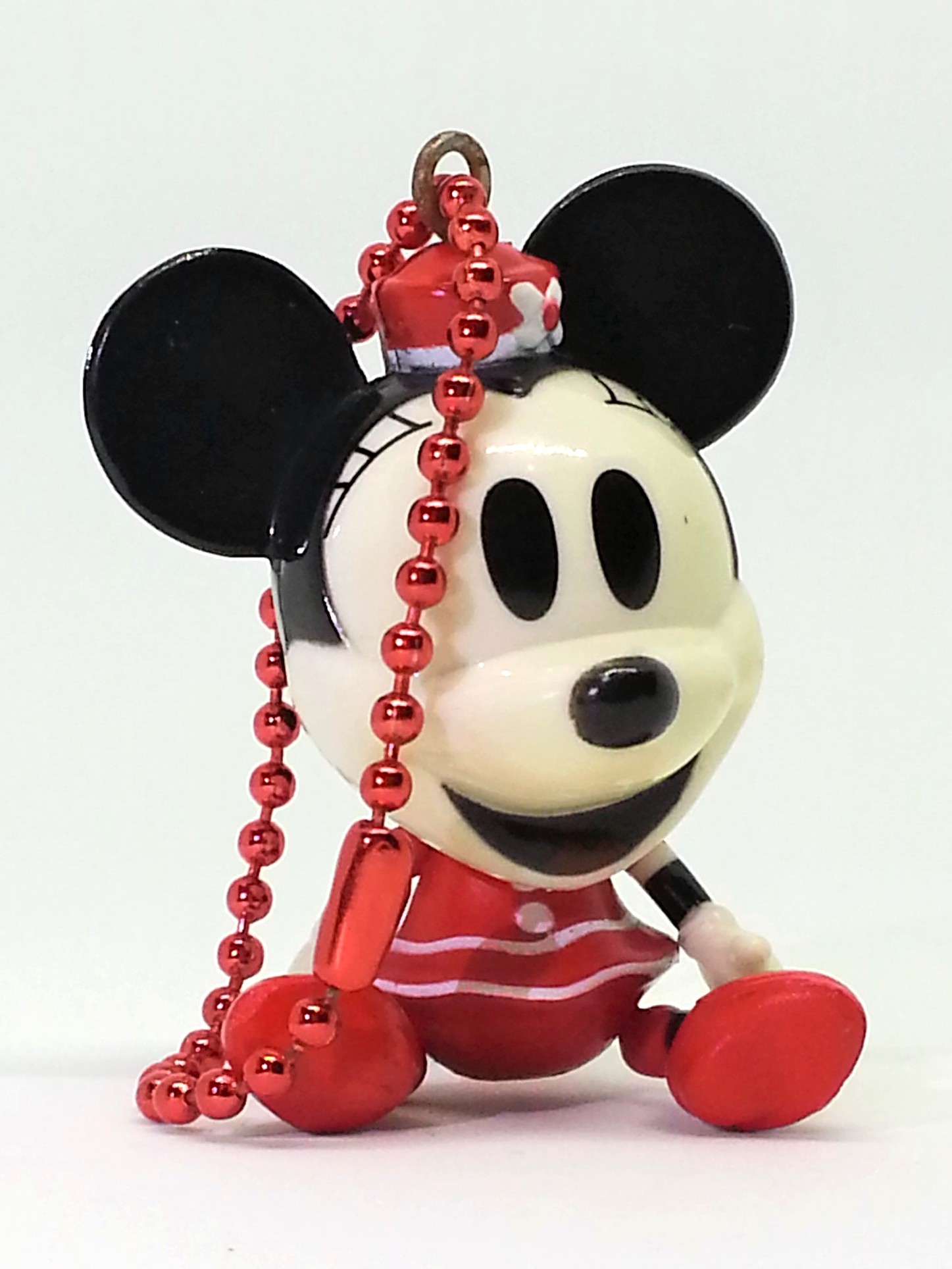 Disney Baby Minnie Mouse Jointed Figure Charm Keychain - 2000s From Japan