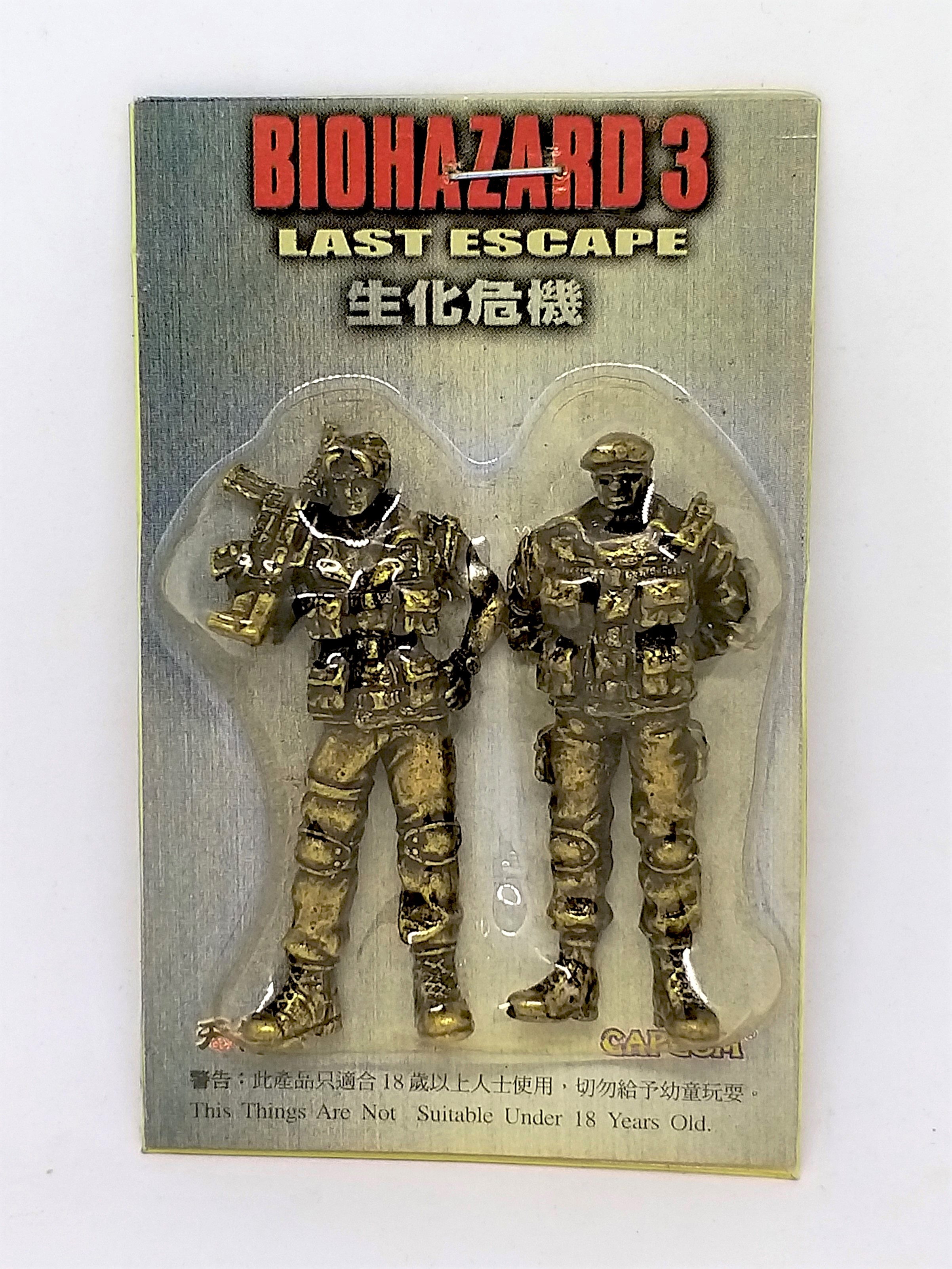 BIOHAZARD 3 Carlos & Mikhail Metal Figures (Bronze) - 1999 Capcom Resident Evil Hong Kong Comics