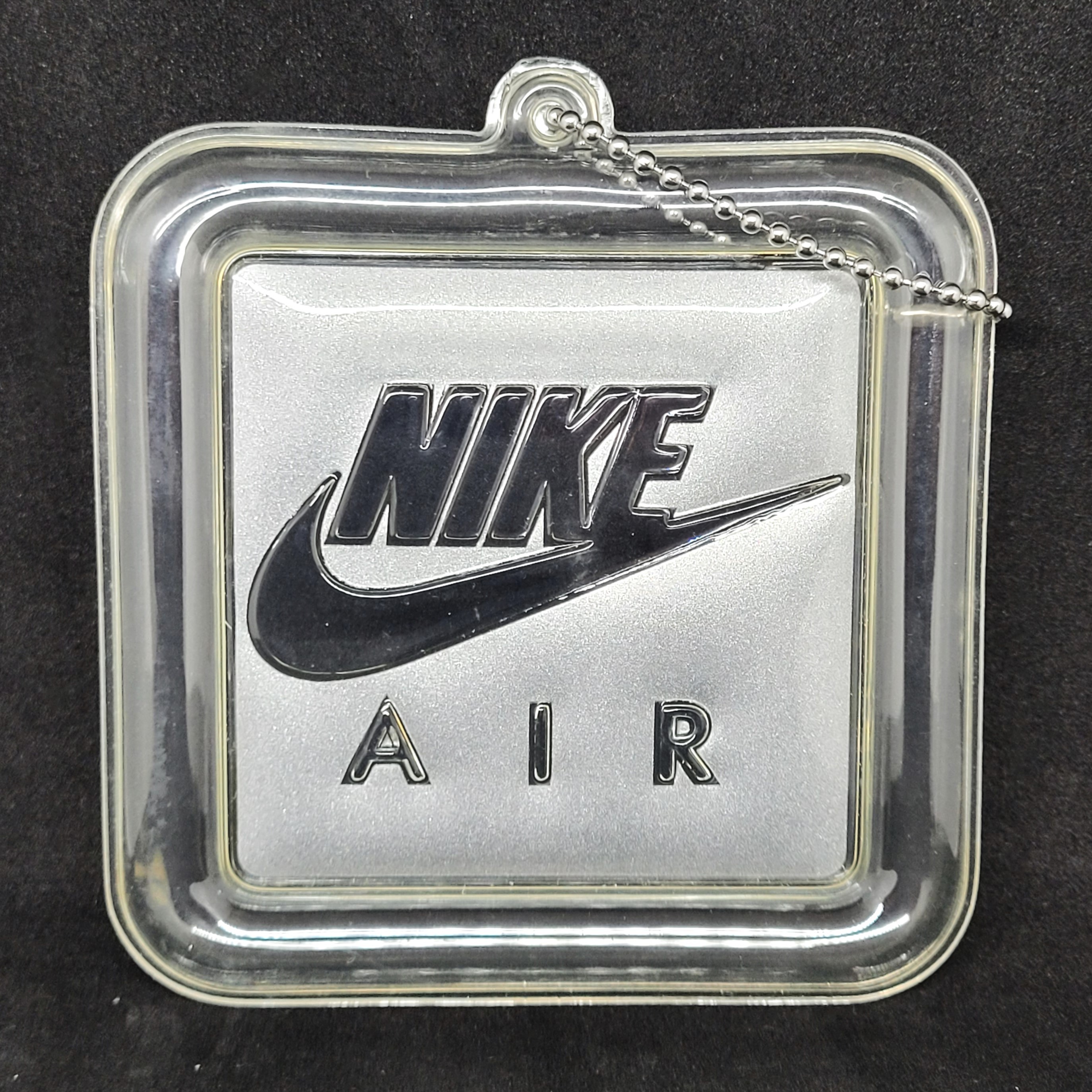 Nike Air 3.5" Hang Tag Keychain - Silver Clear Soft Plastic (Air Cushion)