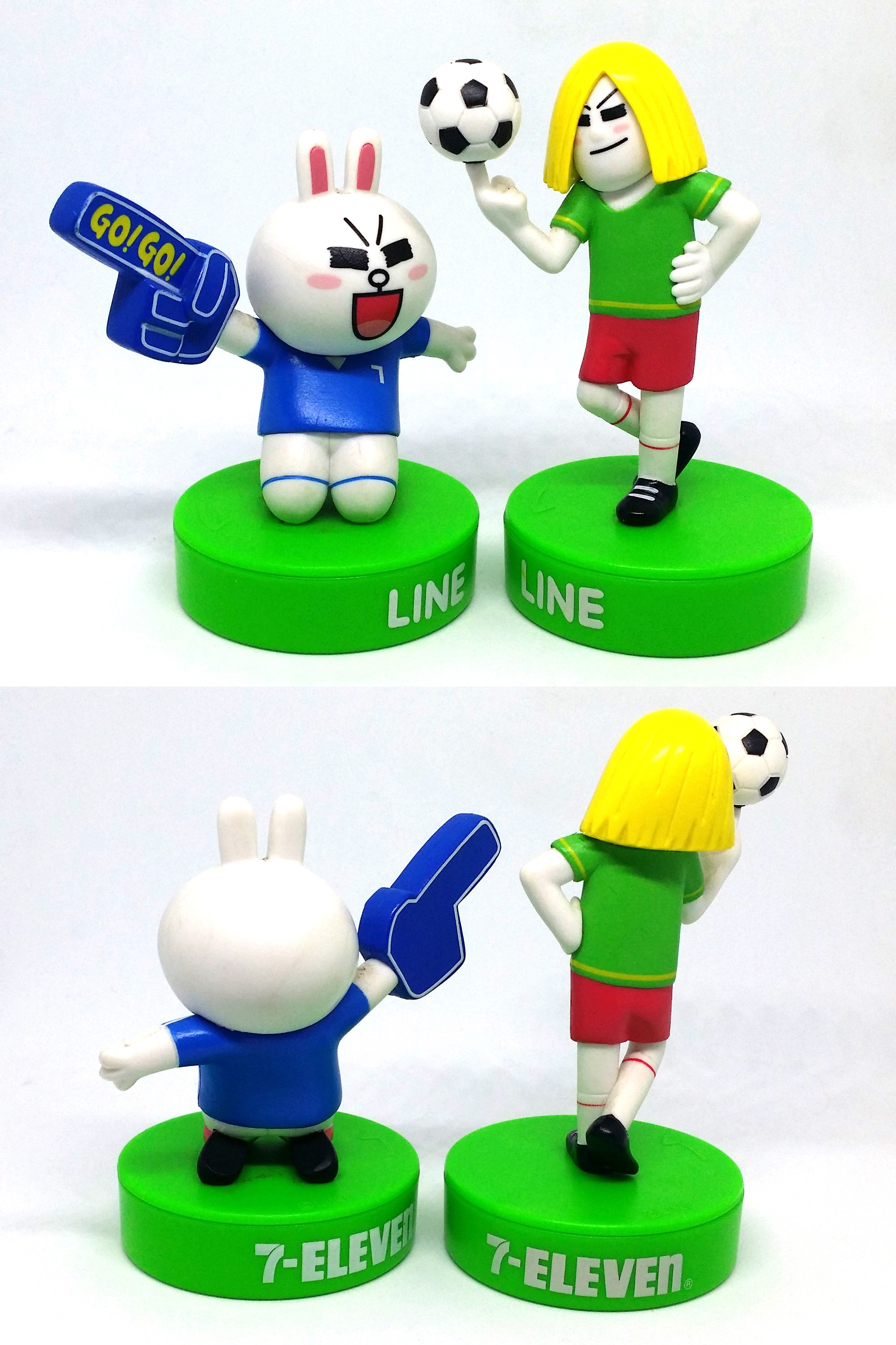7-Eleven x Line Friends 2014 World Cup Figure Stamp Set Of 10 Hong Kong Edition