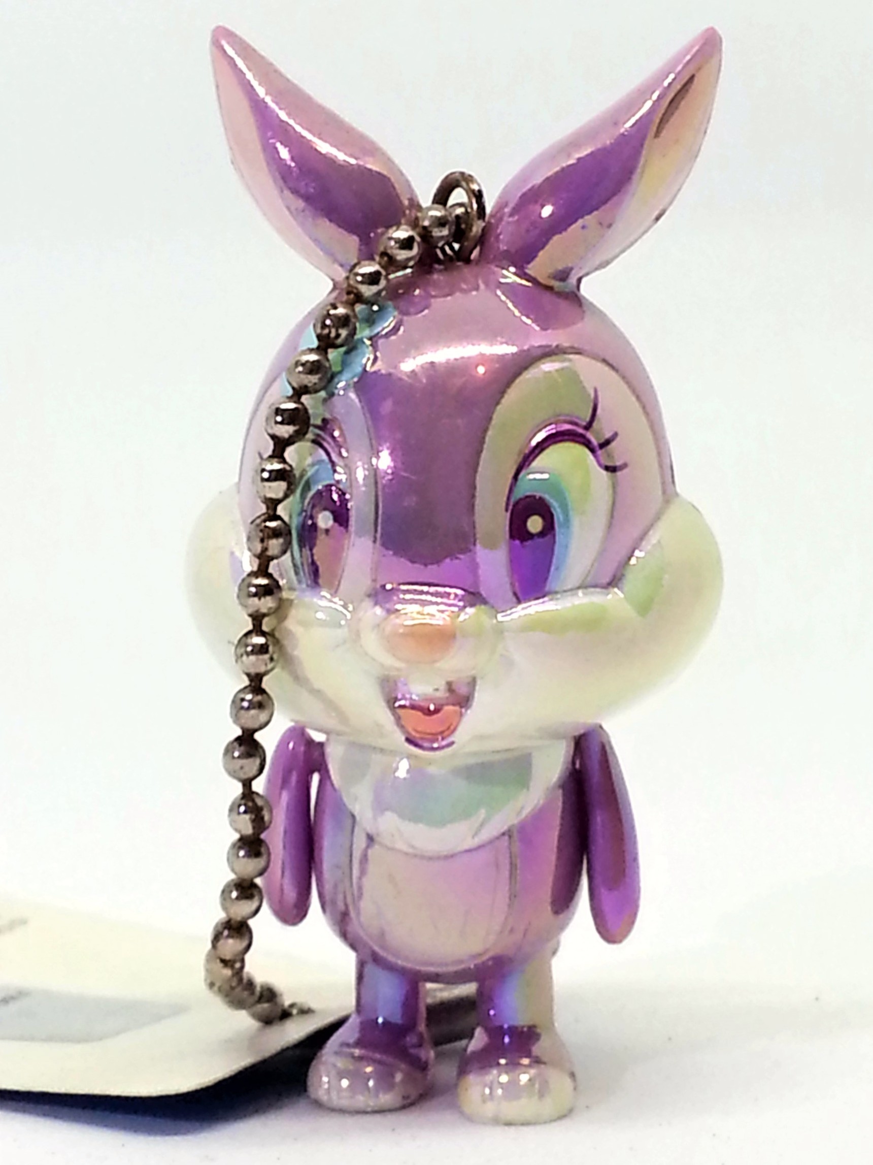 Disney Bambi Miss Bunny Iridescent Jointed Figure Charm Keychain - 2000s From Japan
