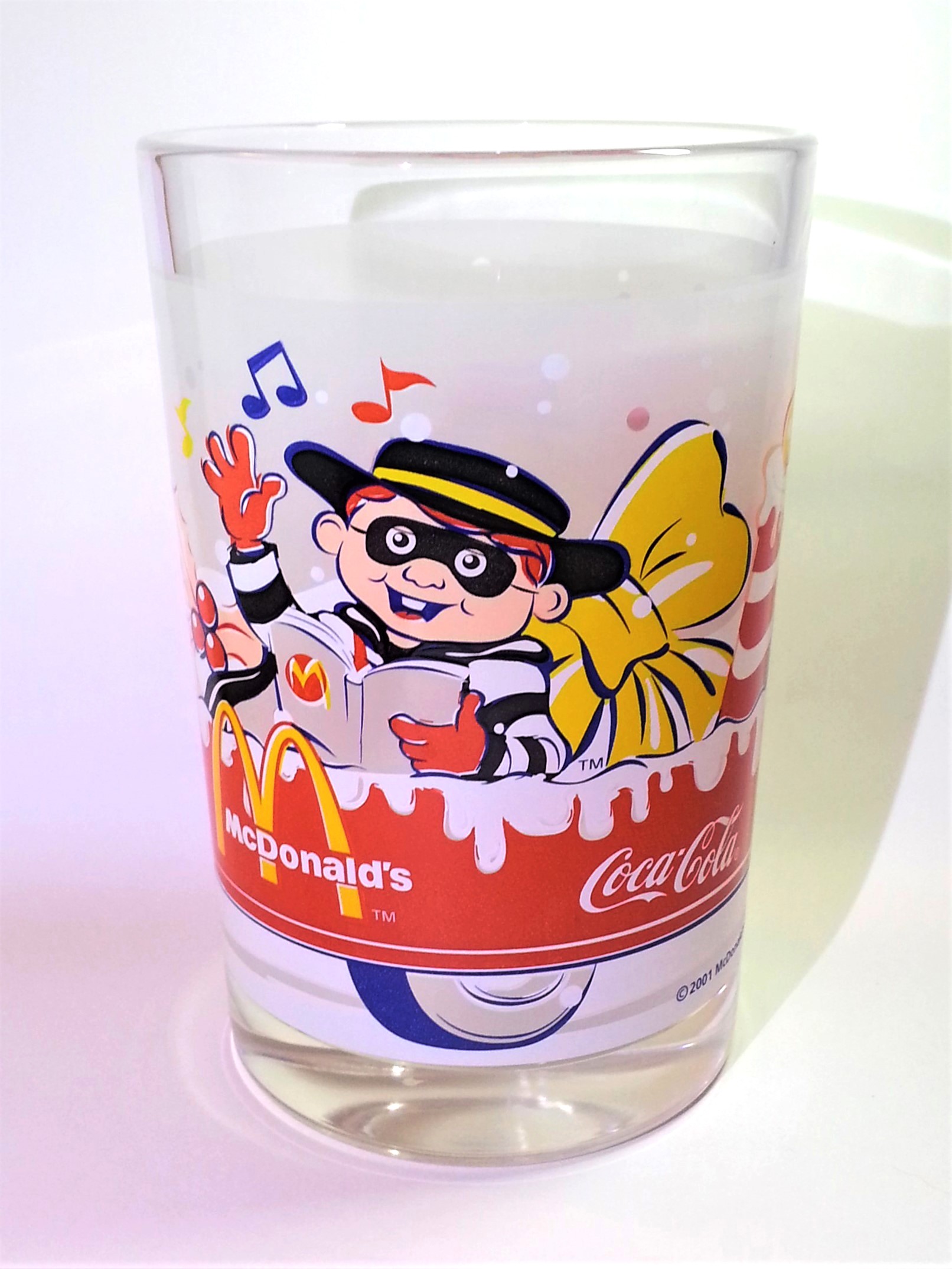 Coca Cola x McDonald's Mascot (Hamburglar) 2001 Christmas Tumbler Drinking Glass