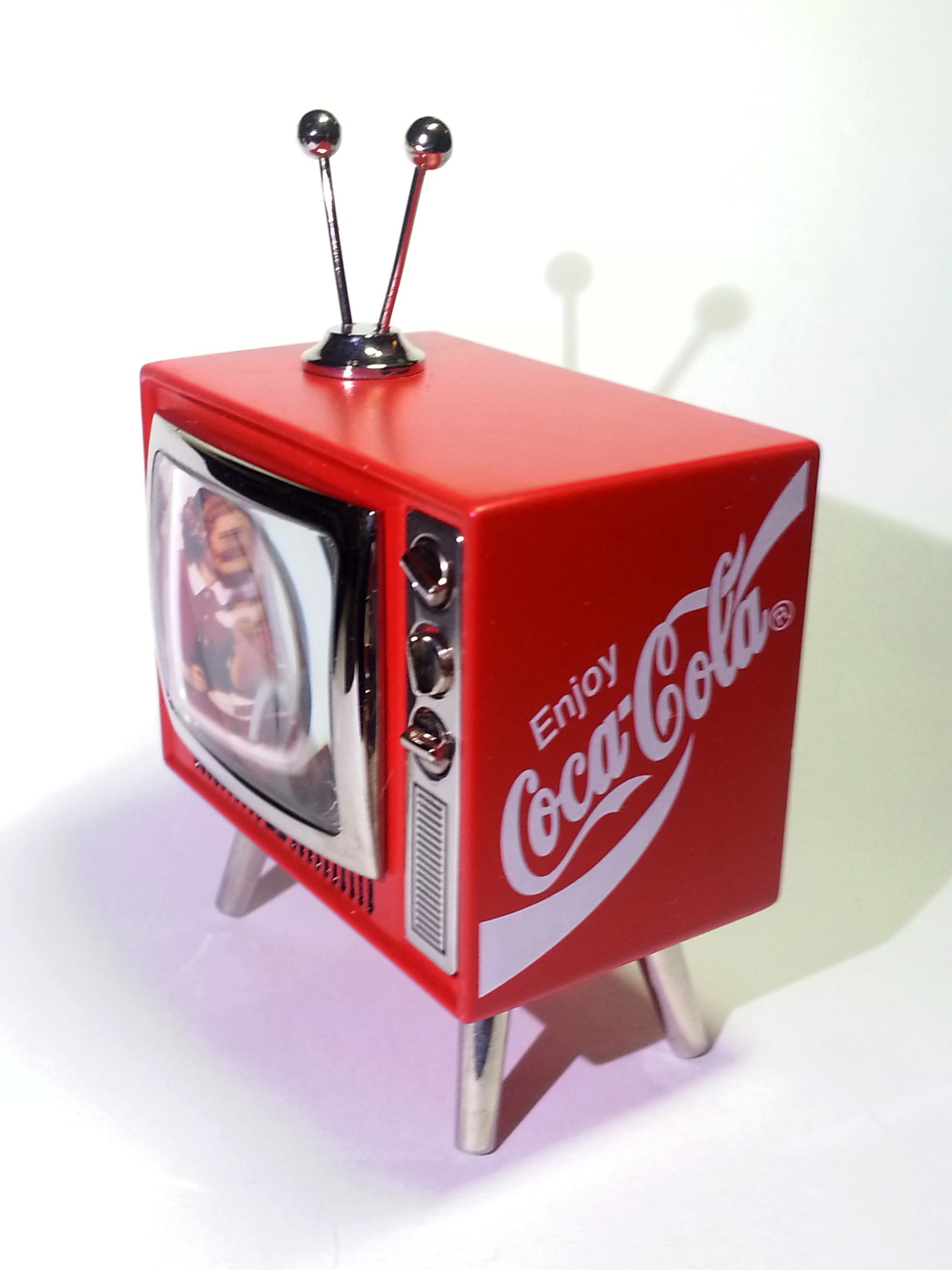Coca Cola mini TV Shaped Desk Clock (Coke Time) Tested Works