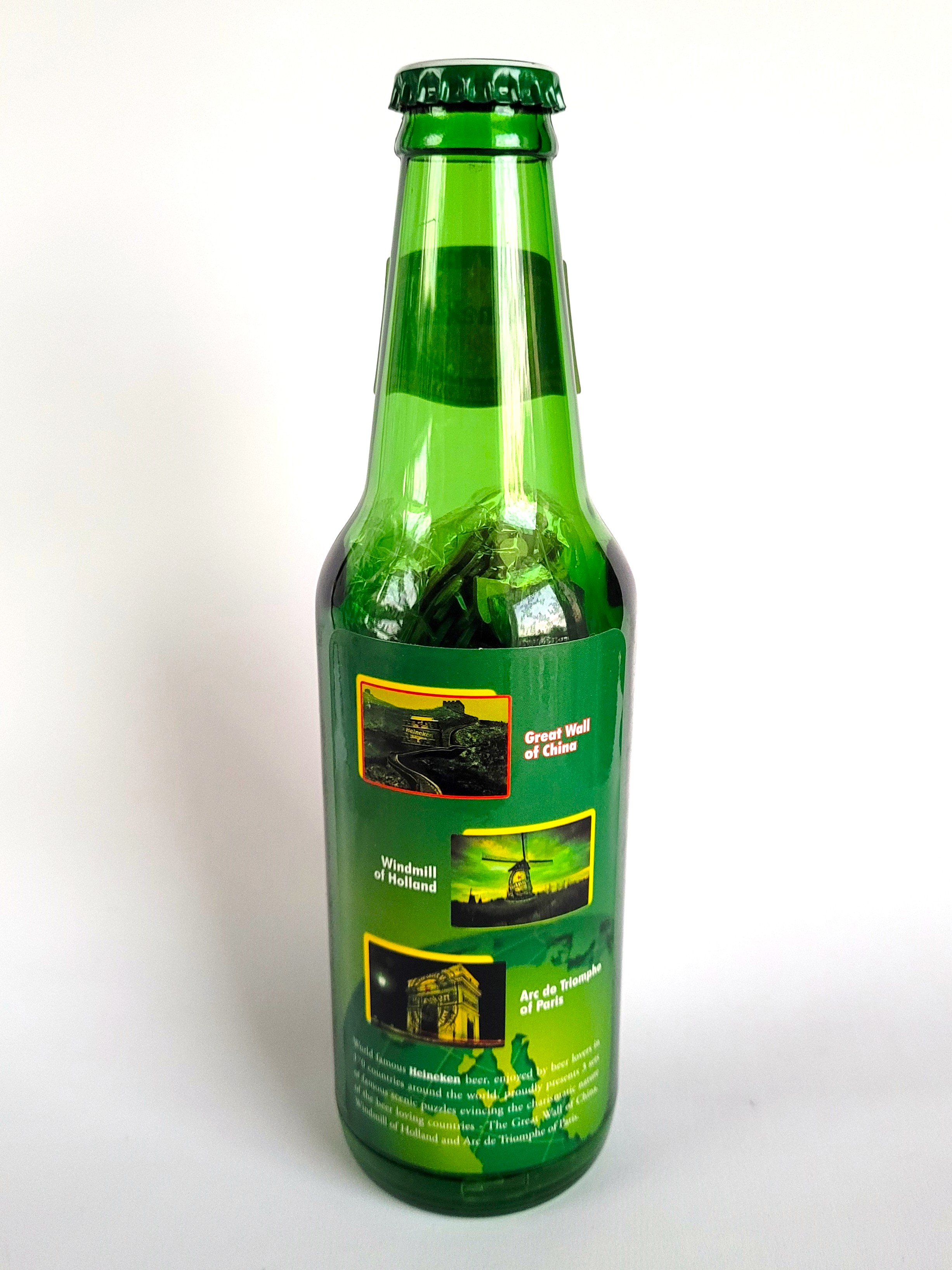 Heineken Beer Jigsaw Puzzle (Great Wall) in Bottle-Shaped Plastic Container