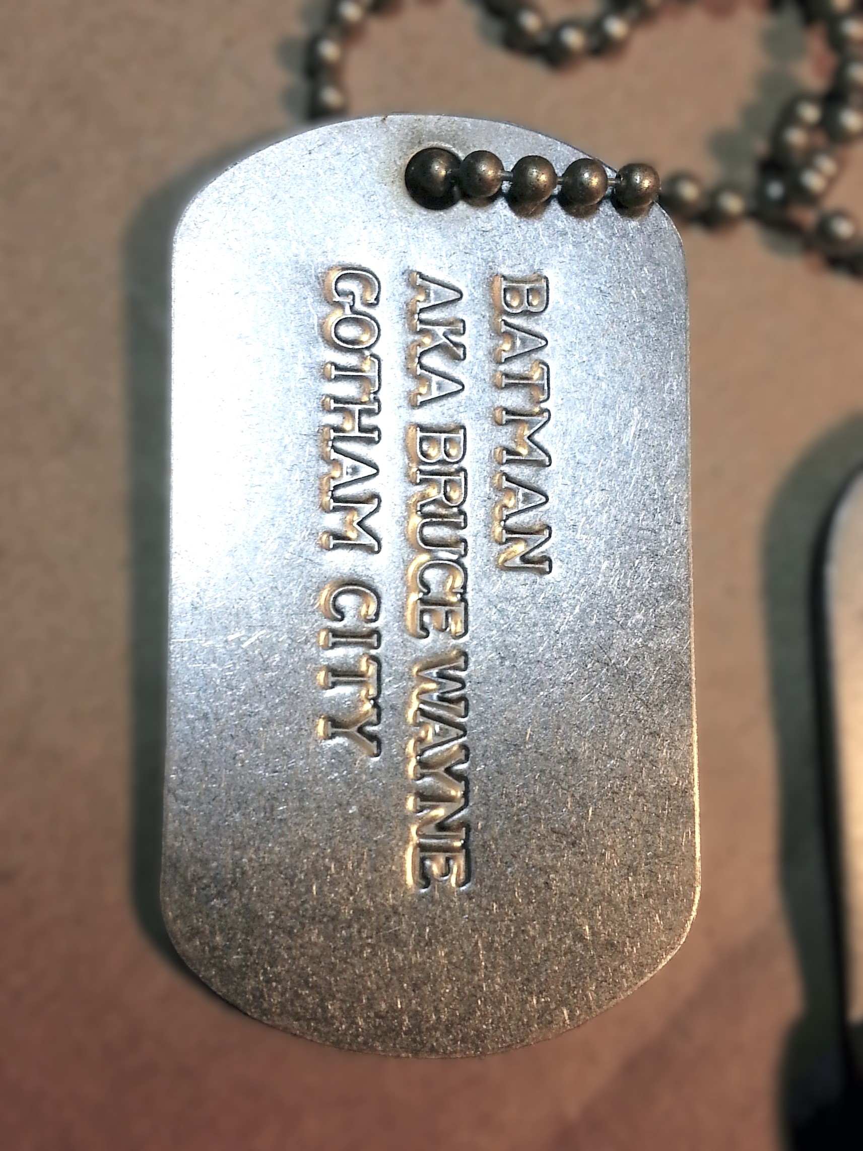 Batman Returns Two-Pieces Dog Tags w/ Ball Chain - 1992 DC Comics