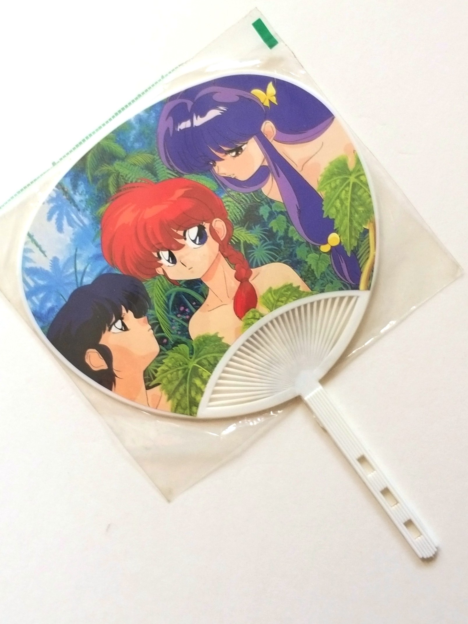 Ranma 1/2 Mini Hand Fan #02 - 1990s Shogakukan Fuji Japanese Anime - Unused