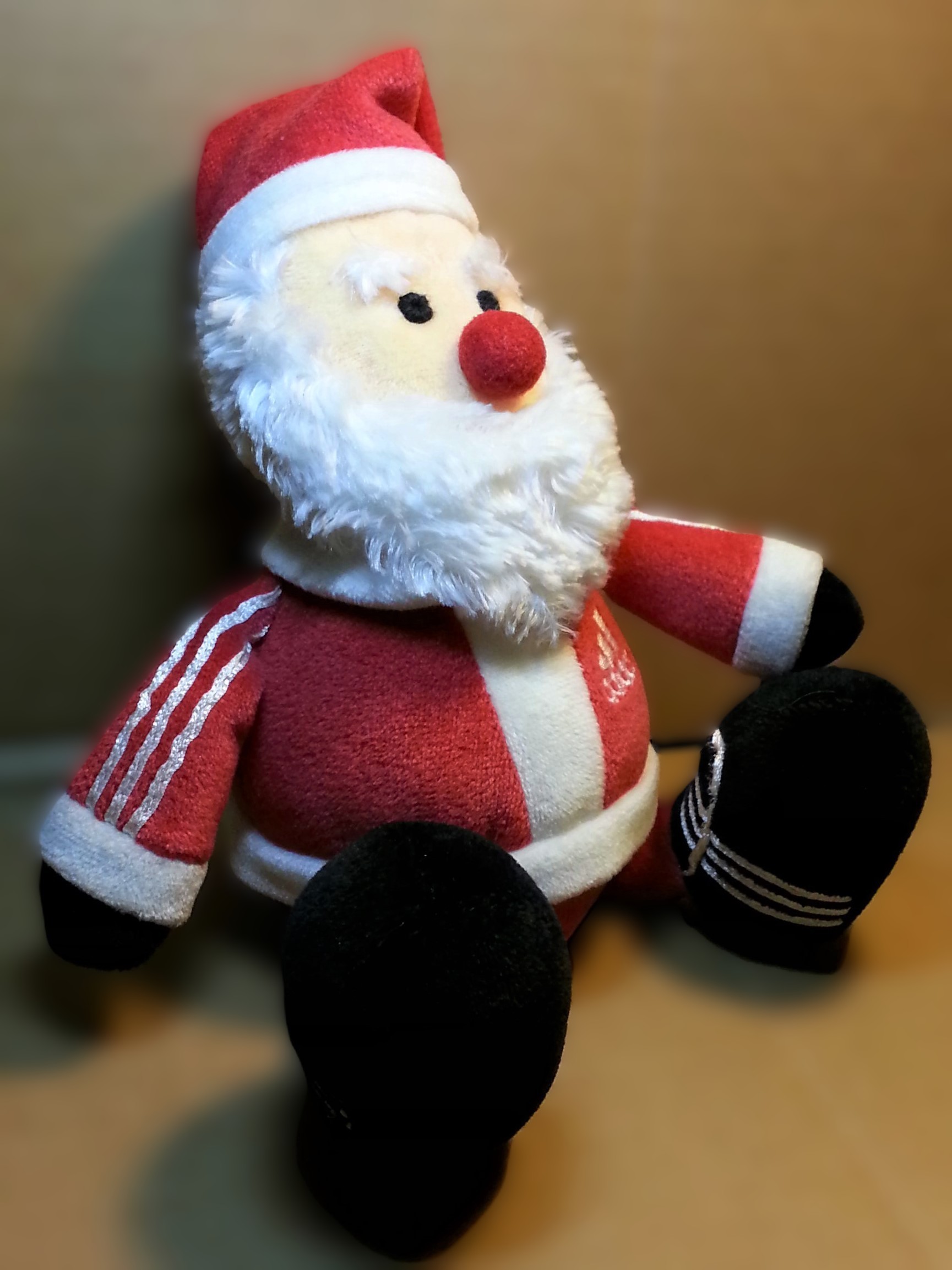 Adidas Christmas Santa Claus Plush Doll - RARE Vintage Xmas Toy