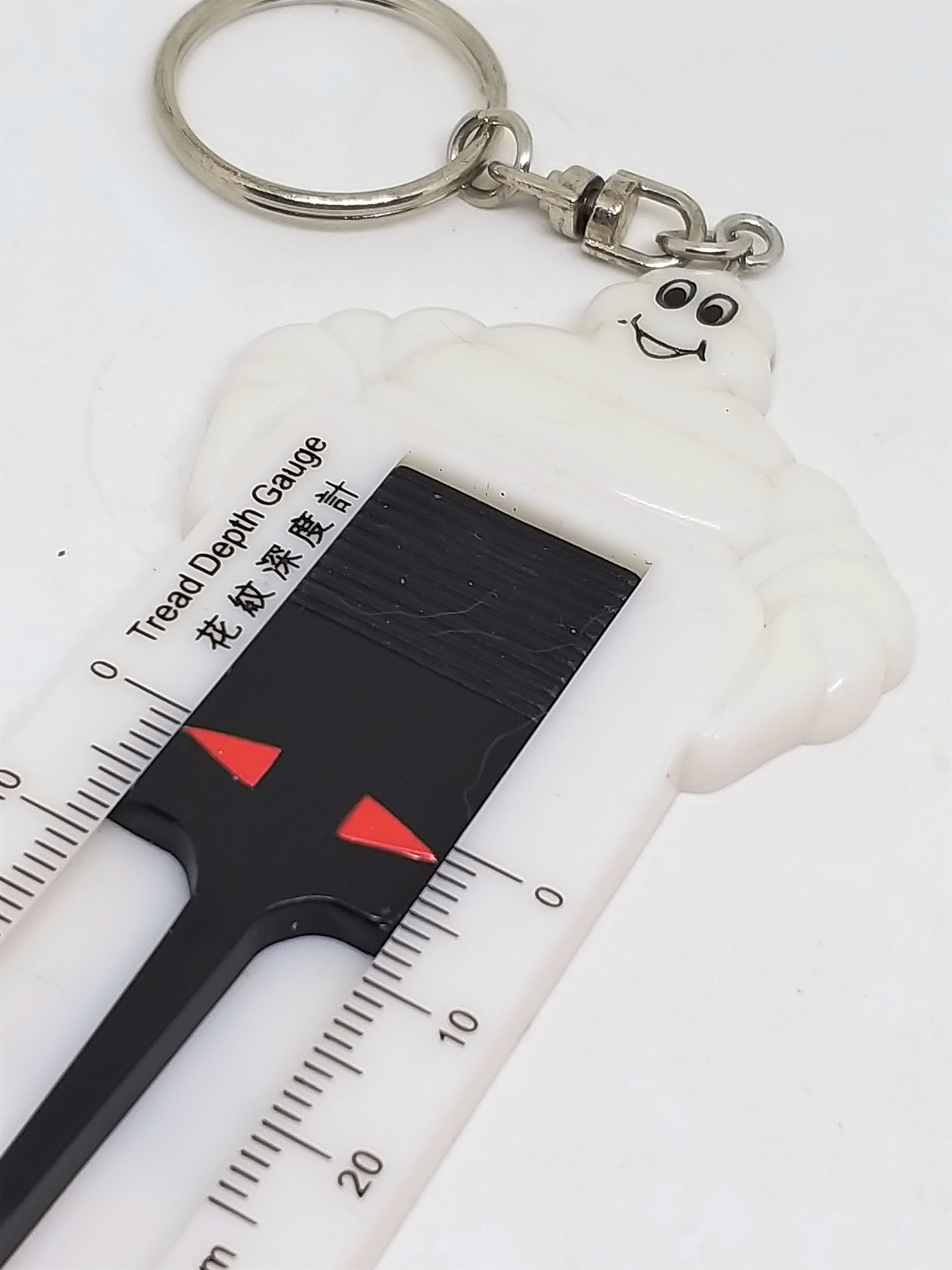 Michelin Man Tread Depth Gauge Keychain - 2008 Limited Edition Key Ring