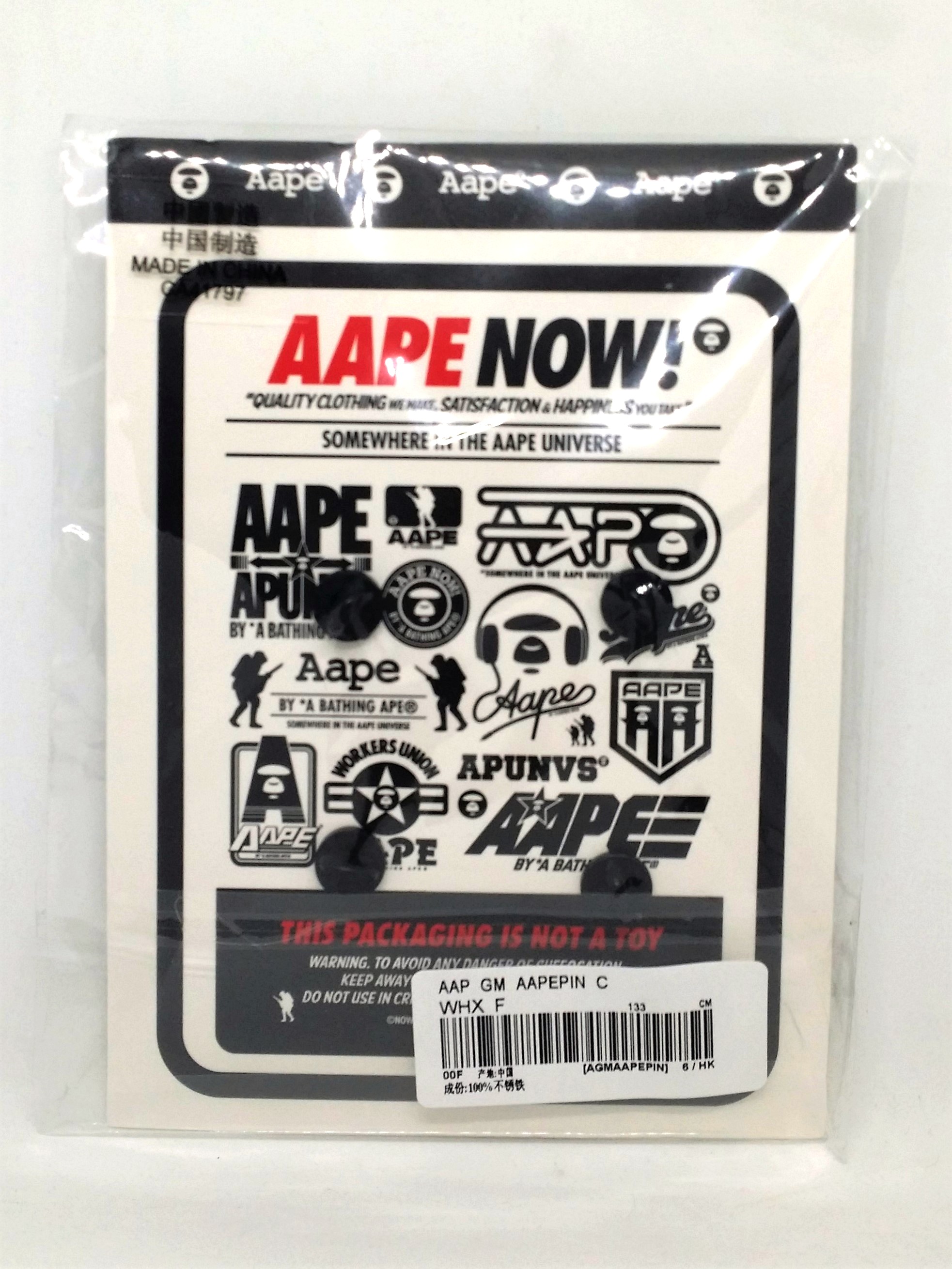 A BATHING APE Bape Aape Astronaut Pin Badge Set (4-Pack) - Brand New Sealed