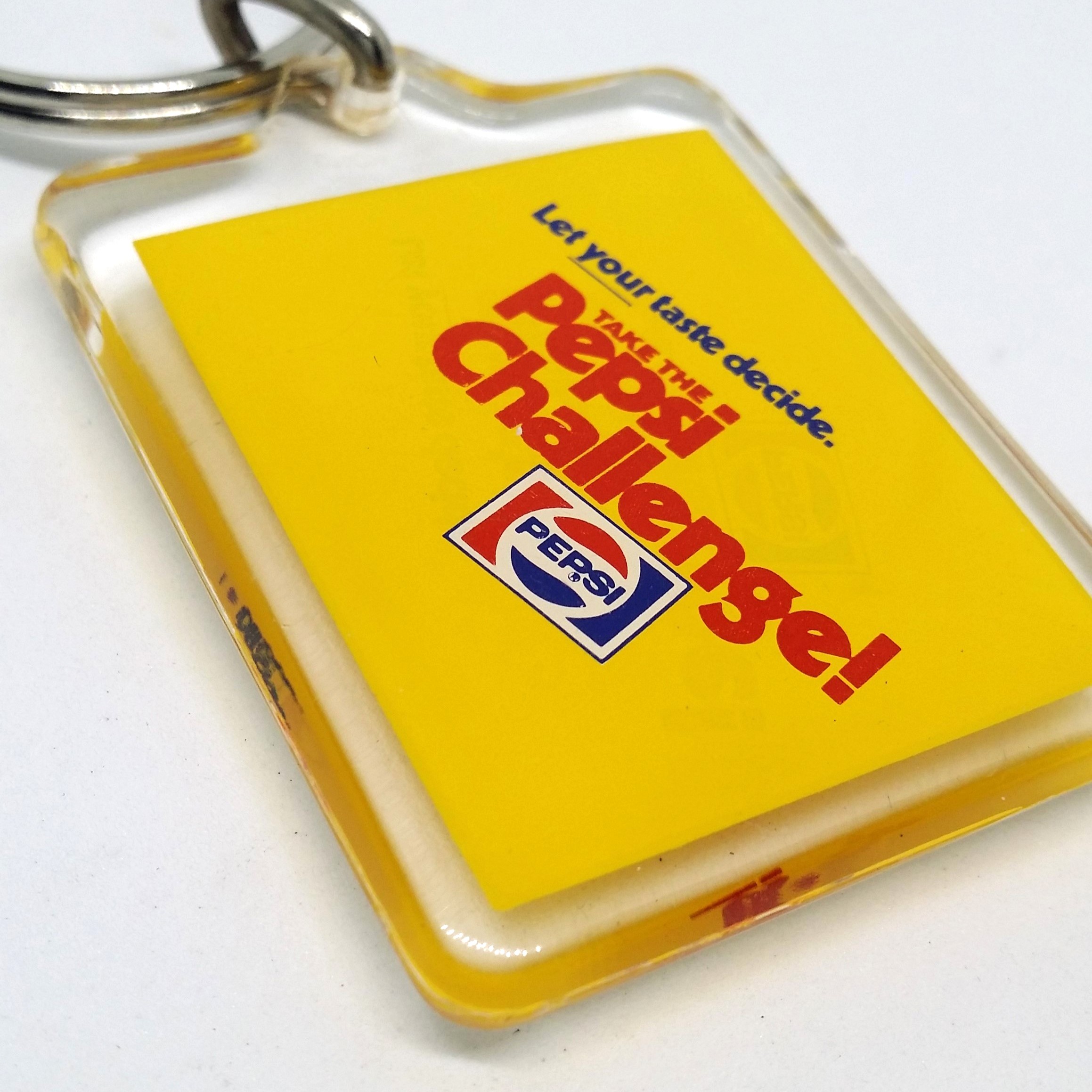 80s Pepsi Challenge Keychain - Double Sided Acrylic Key Ring